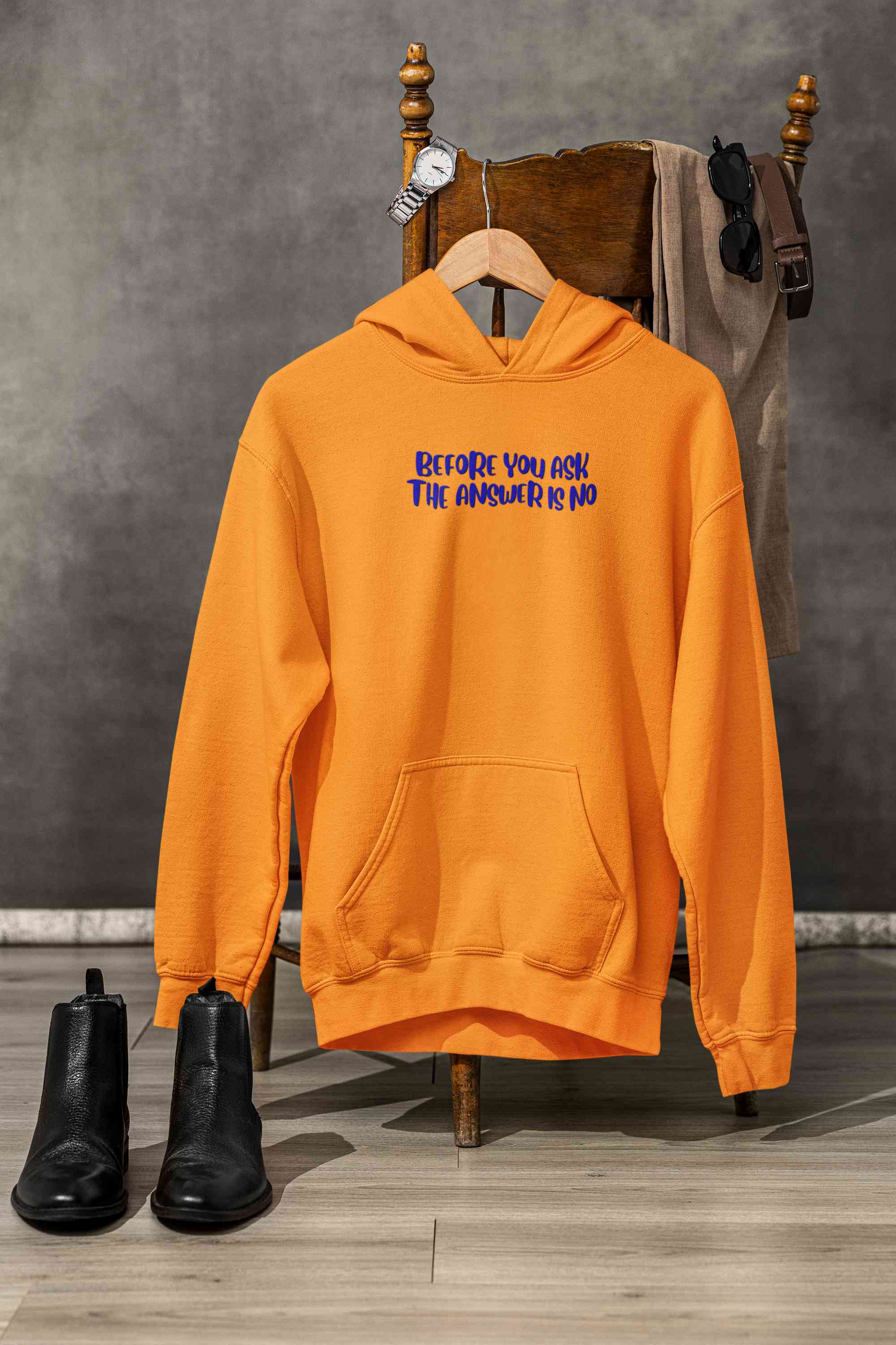 The Answer Is No Hoodies for Women-FunkyTeesClub
