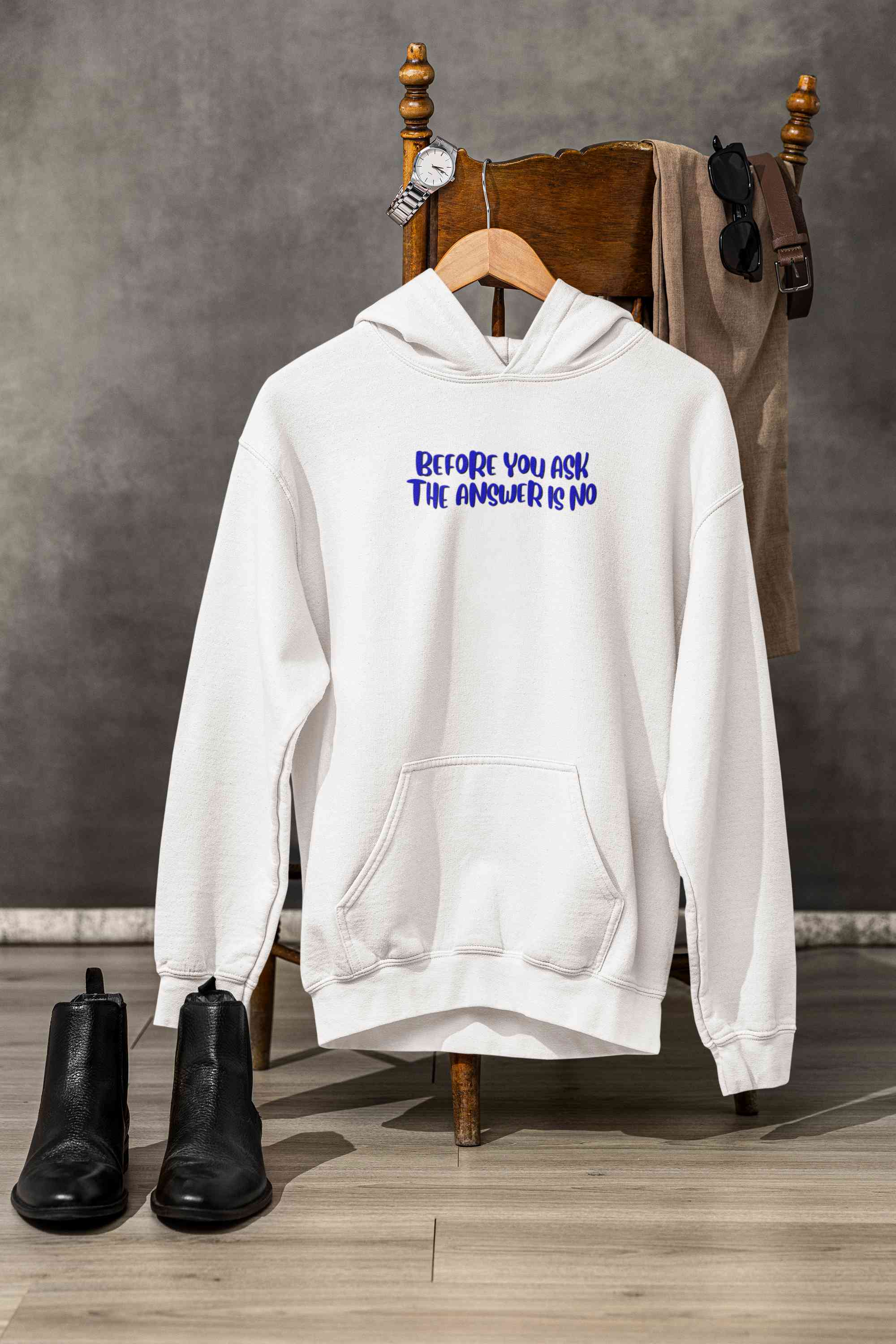 The Answer Is No Hoodies for Women-FunkyTeesClub