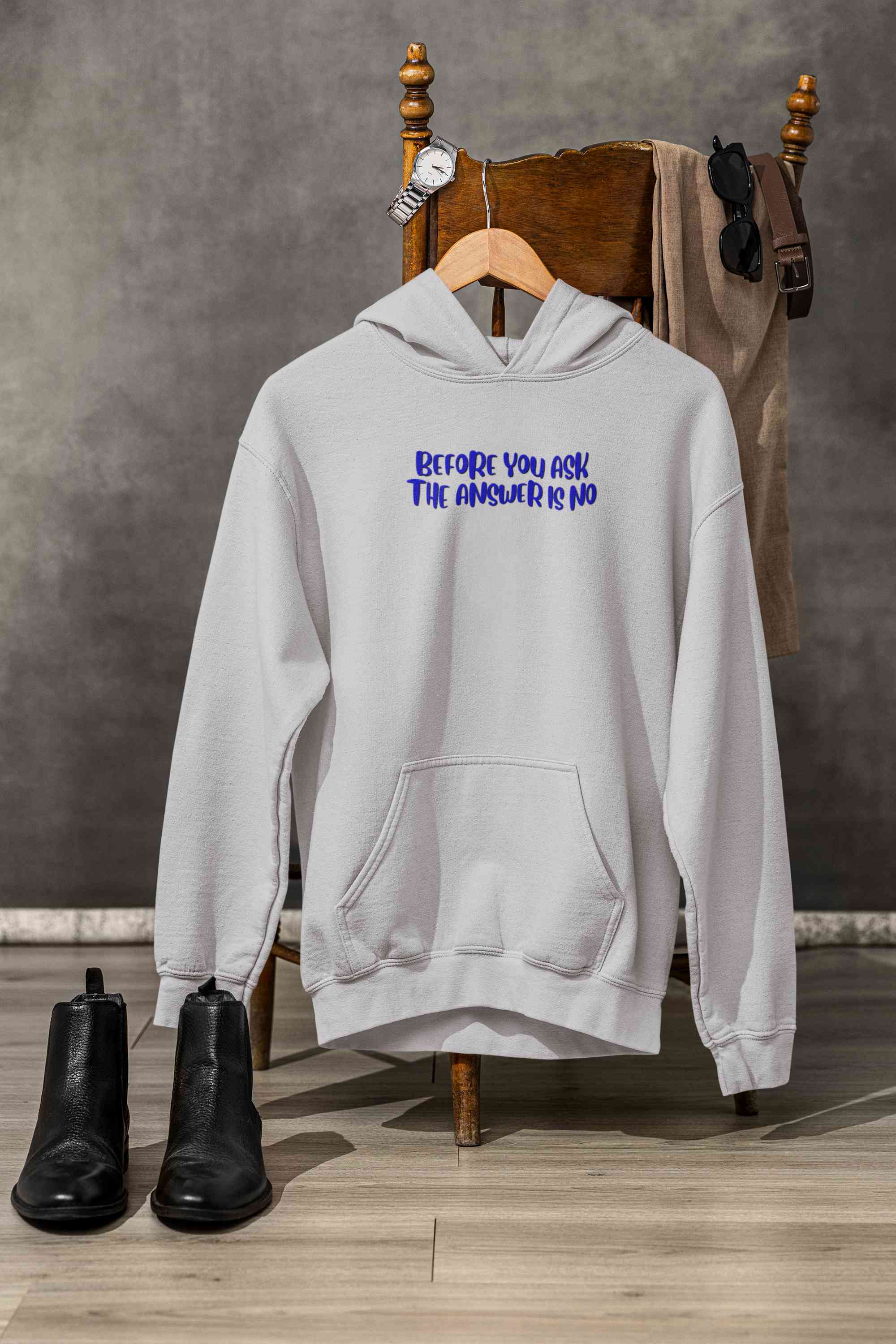 The Answer Is No Hoodies for Women-FunkyTeesClub