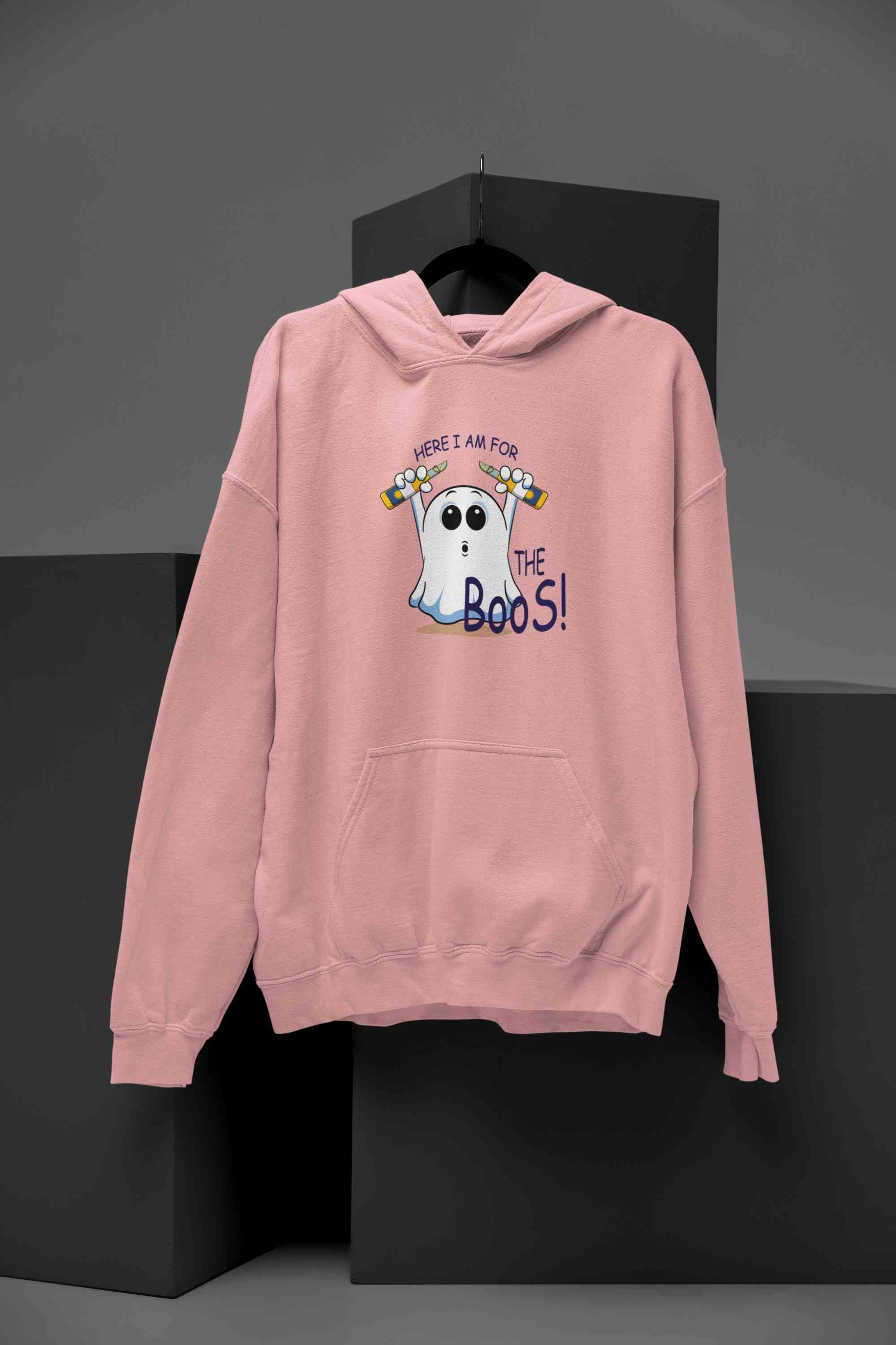Here For The Boos Funny Graphics Quotes Men Hoodies-FunkyTeesClub