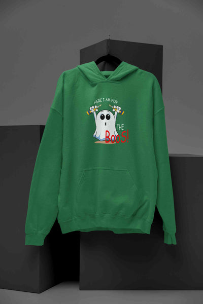 Here For The Boos Funny Graphics Quotes Hoodies for Women-FunkyTeesClub