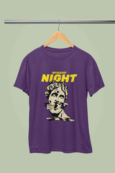 Worship Nights Mens Half Sleeves T-shirt- FunkyTeesClub