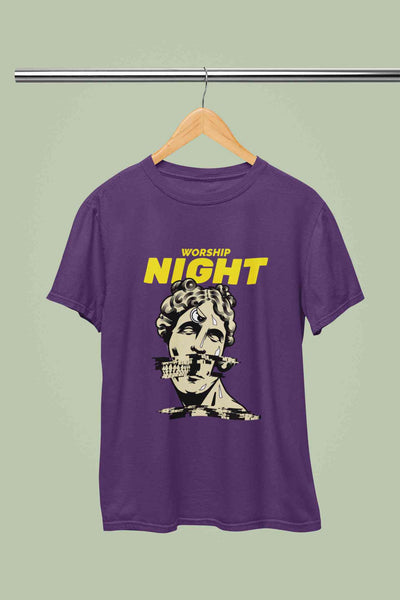 Worship Nights Women Half Sleeves T-shirt- FunkyTeesClub