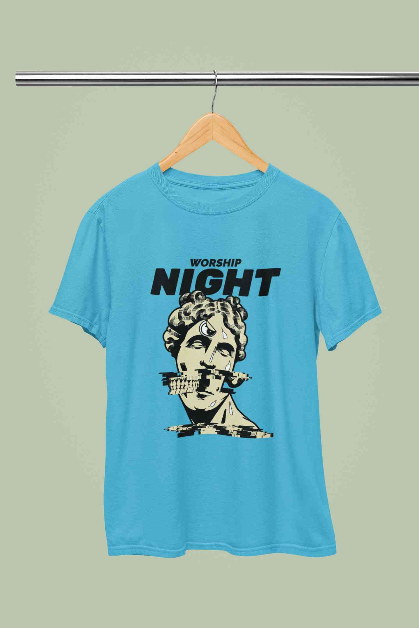Worship Nights Mens Half Sleeves T-shirt- FunkyTeesClub