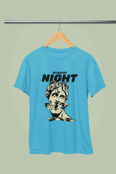 Worship Nights Women Half Sleeves T-shirt- FunkyTeesClub