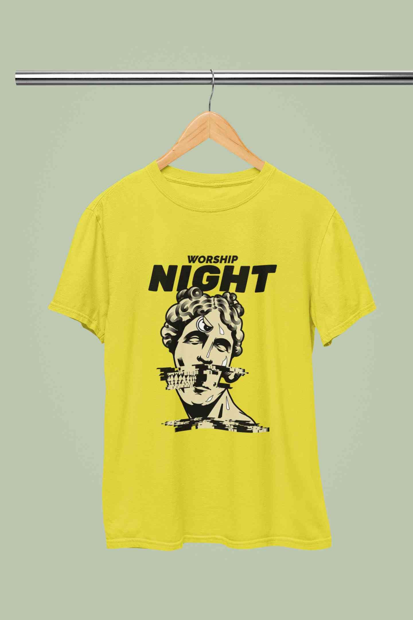 Worship Nights Mens Half Sleeves T-shirt- FunkyTeesClub