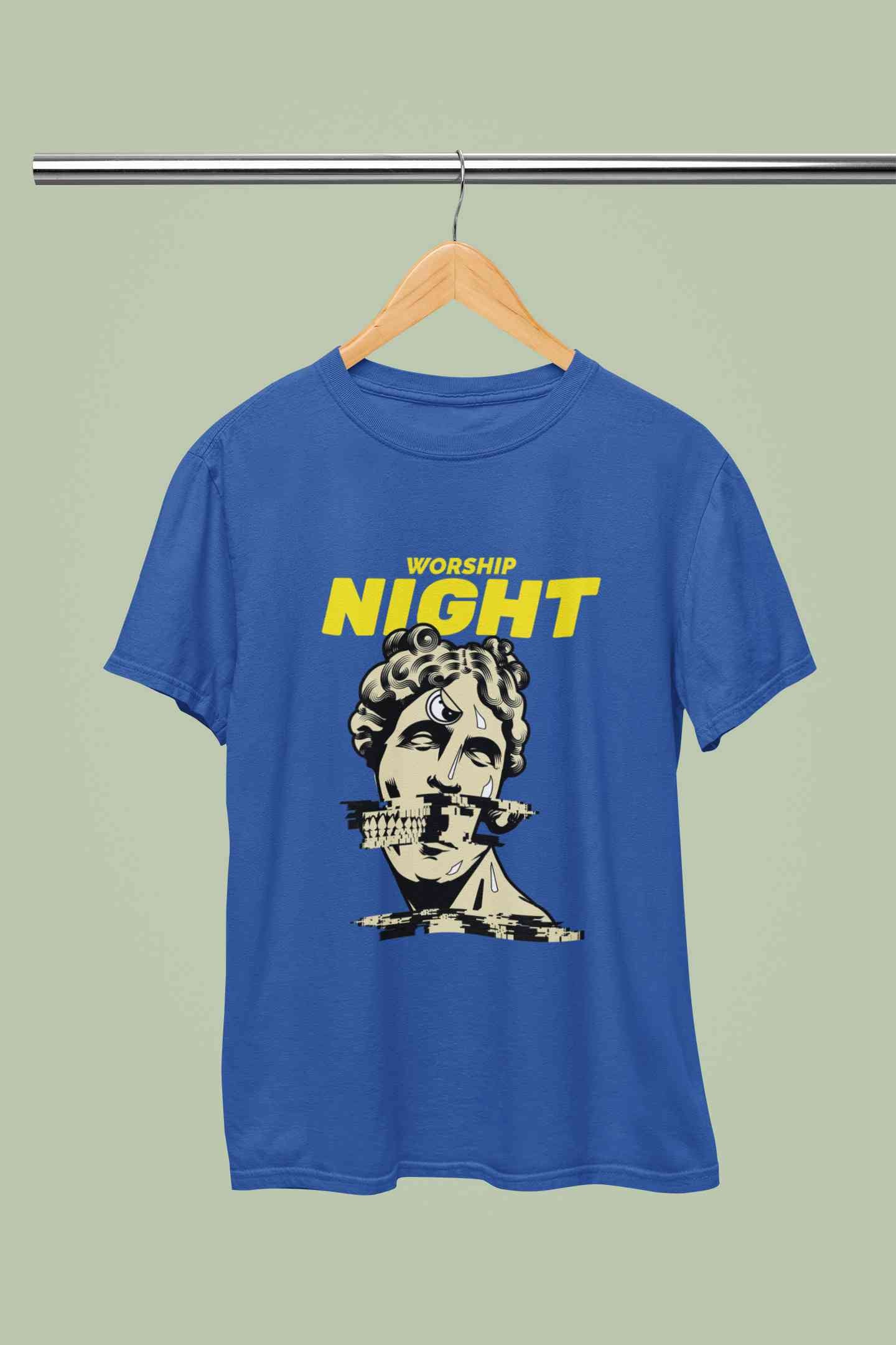 Worship Nights Mens Half Sleeves T-shirt- FunkyTeesClub