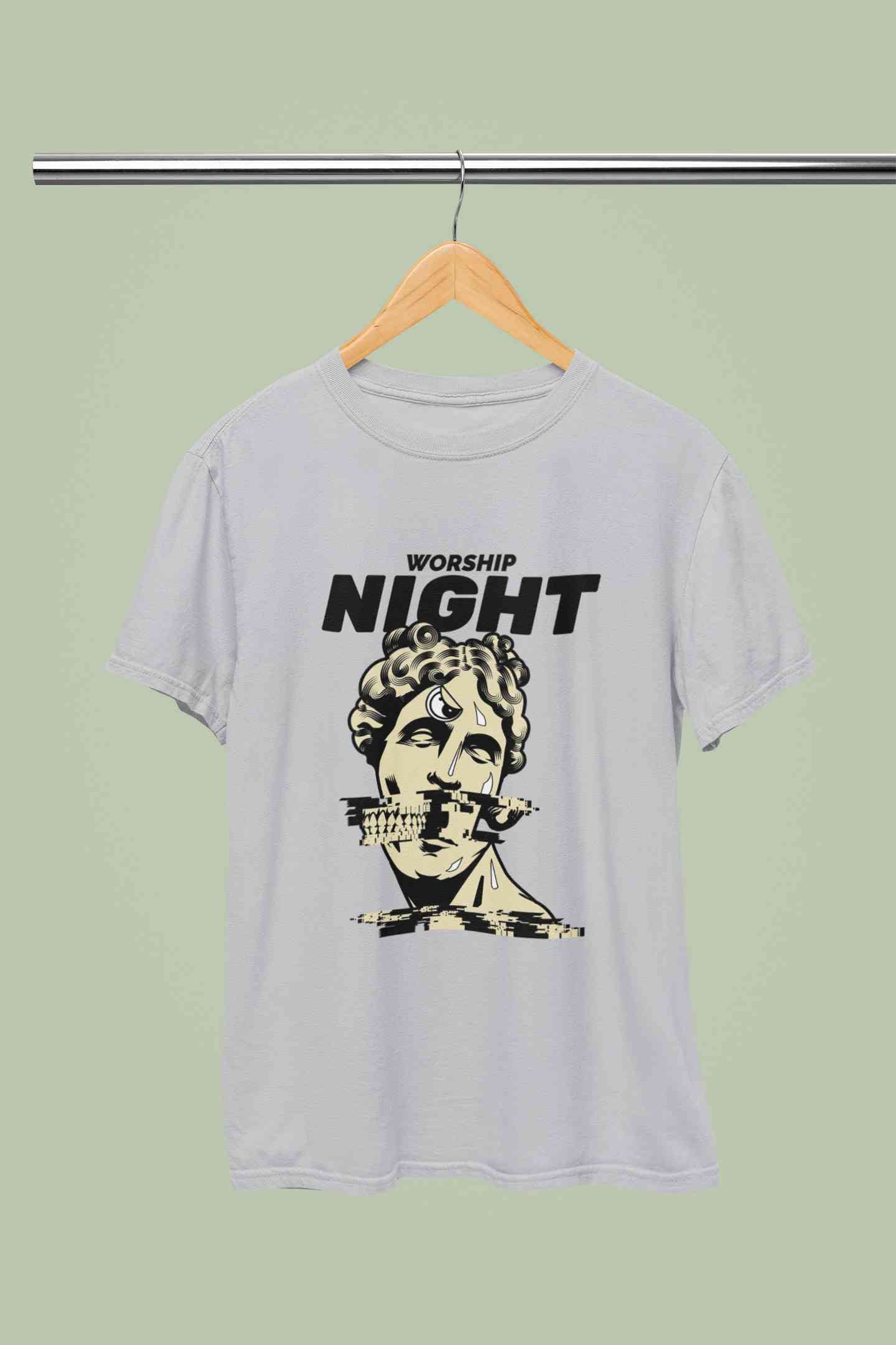 Worship Nights Mens Half Sleeves T-shirt- FunkyTeesClub