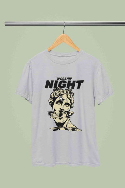 Worship Nights Mens Half Sleeves T-shirt- FunkyTeesClub