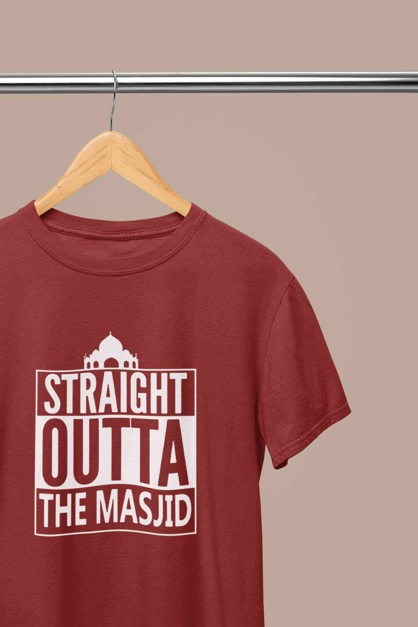 Straight Outta The Masjid Mens Half Sleeves T-shirt- FunkyTeesClub