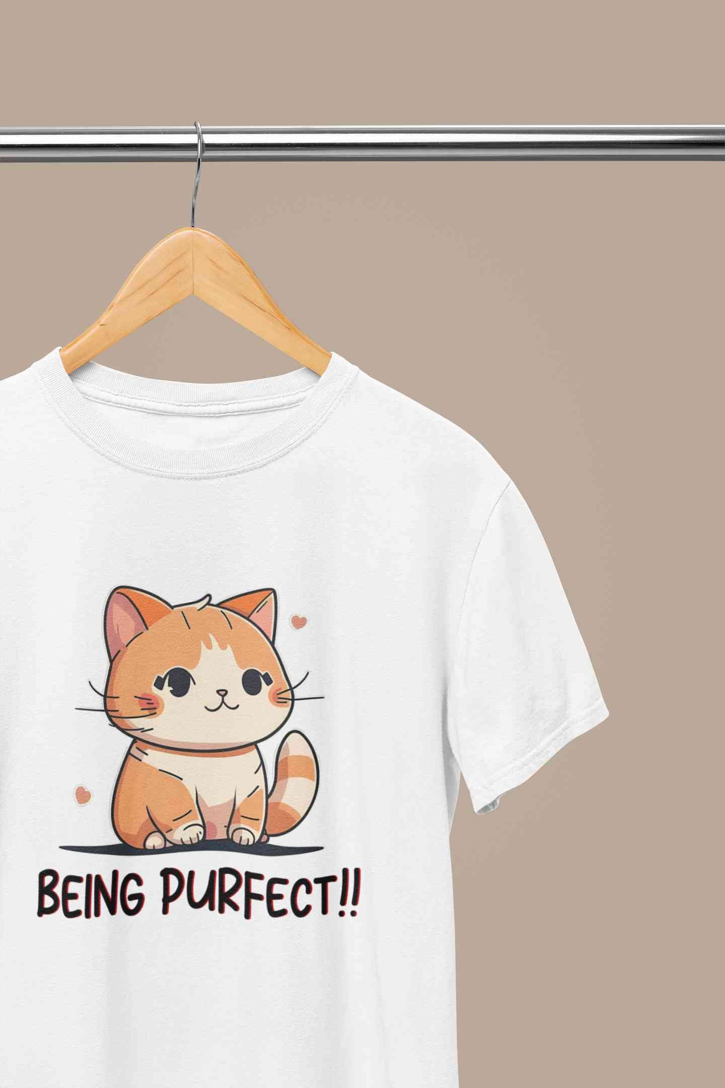 Being Purfect Women Half Sleeves T-shirt- FunkyTeesClub