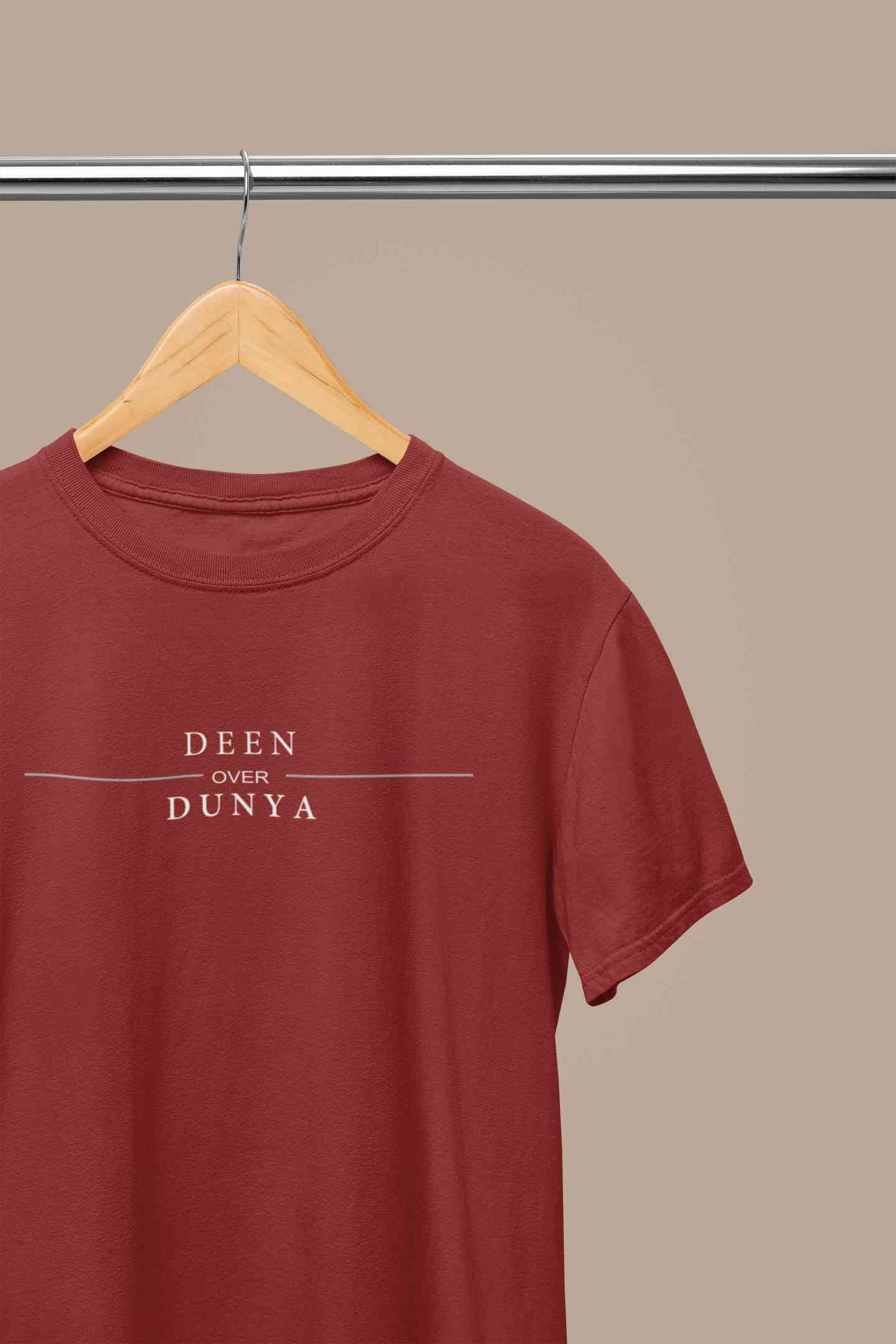 Deen Over Dunya Mens Half Sleeves T-shirt- FunkyTeesClub