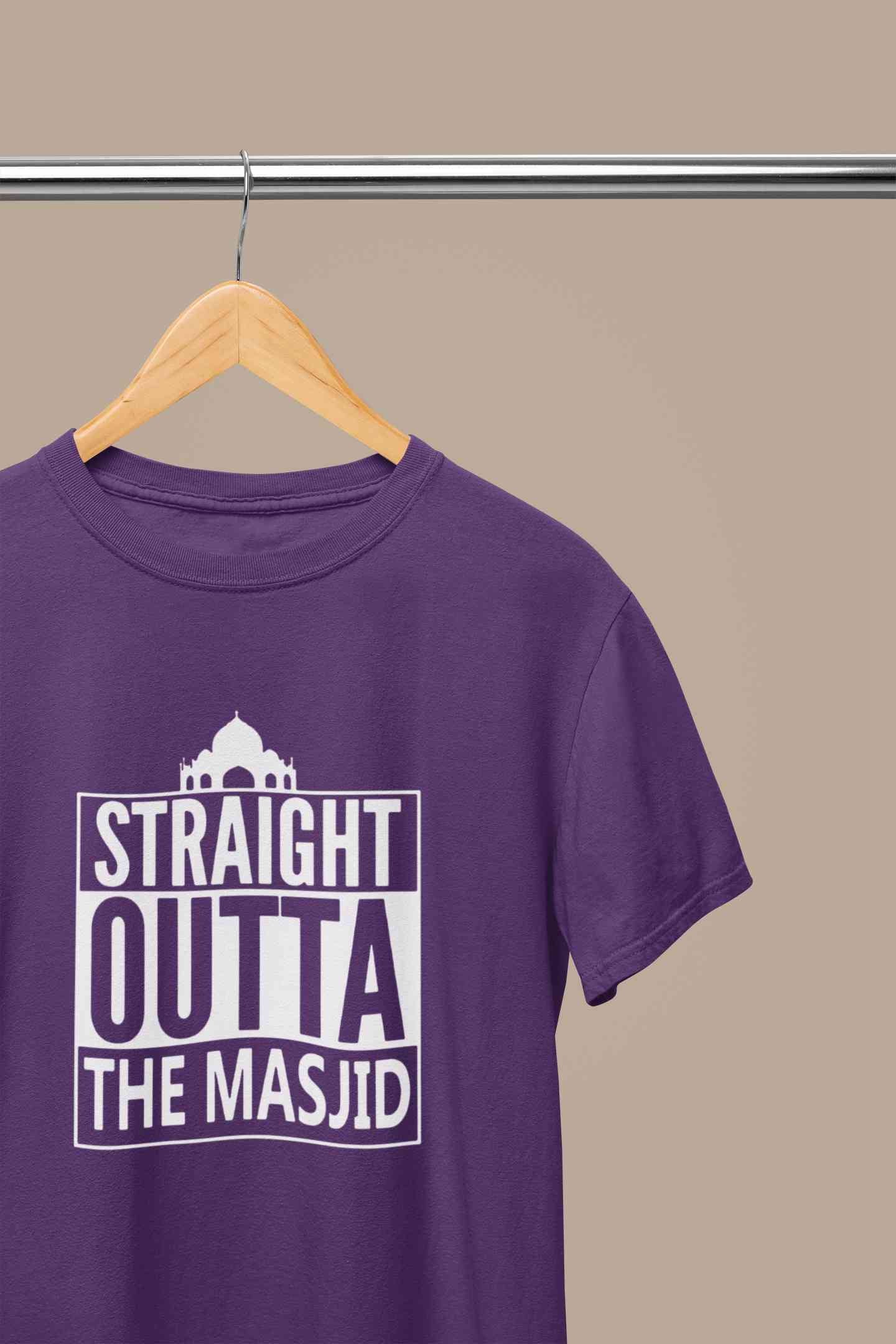 Straight Outta The Masjid Mens Half Sleeves T-shirt- FunkyTeesClub