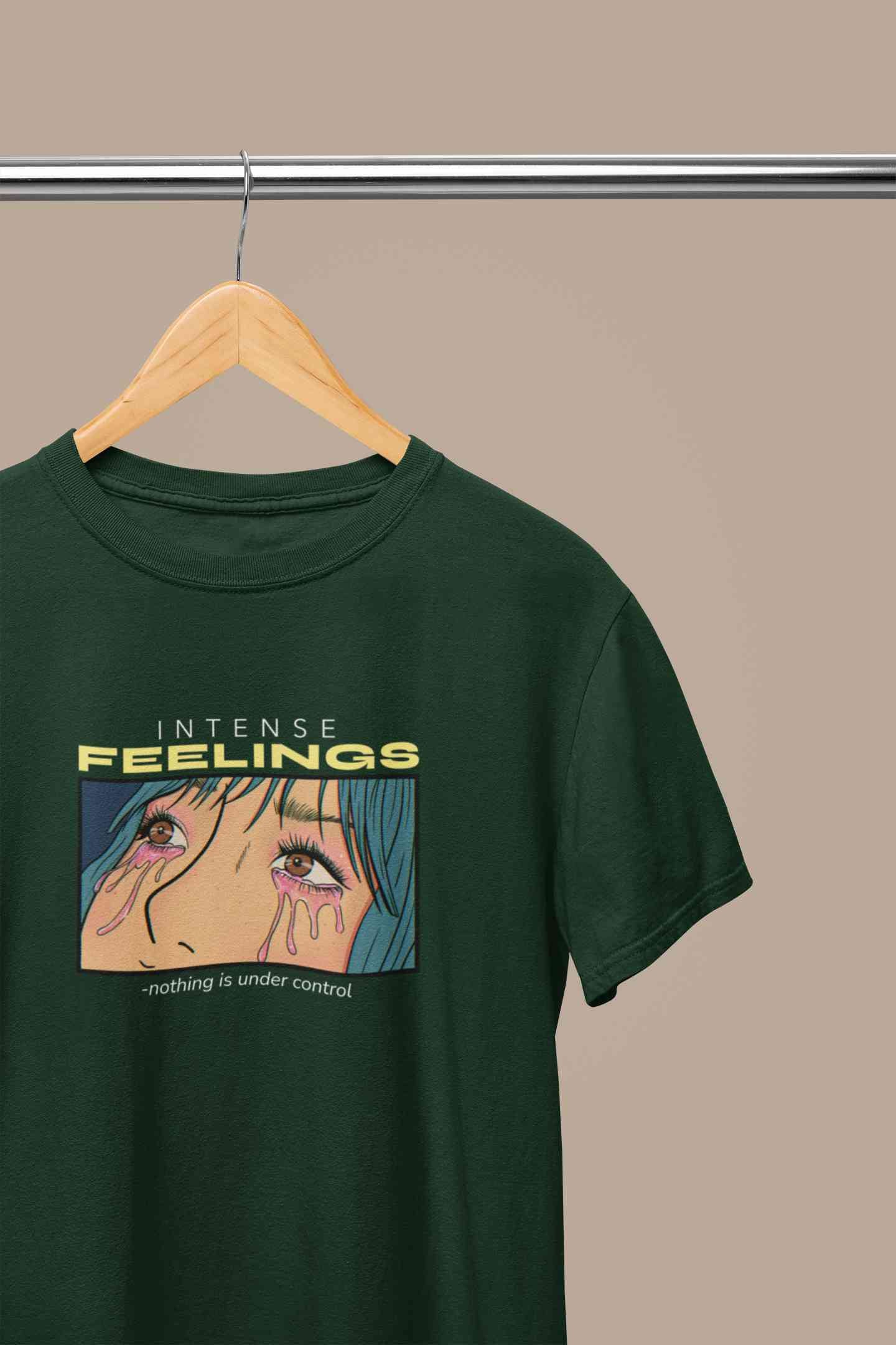 Anime Theme Intense Feelings Quotes Mens Half Sleeves T-shirt- FunkyTeesClub