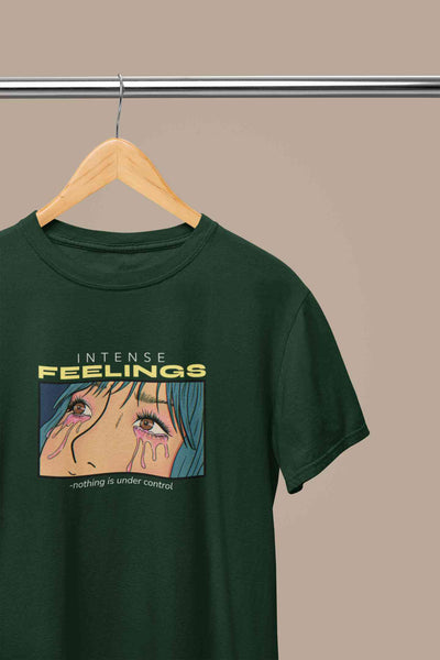 Anime Theme Intense Feelings Quotes Women Half Sleeves T-shirt- FunkyTeesClub