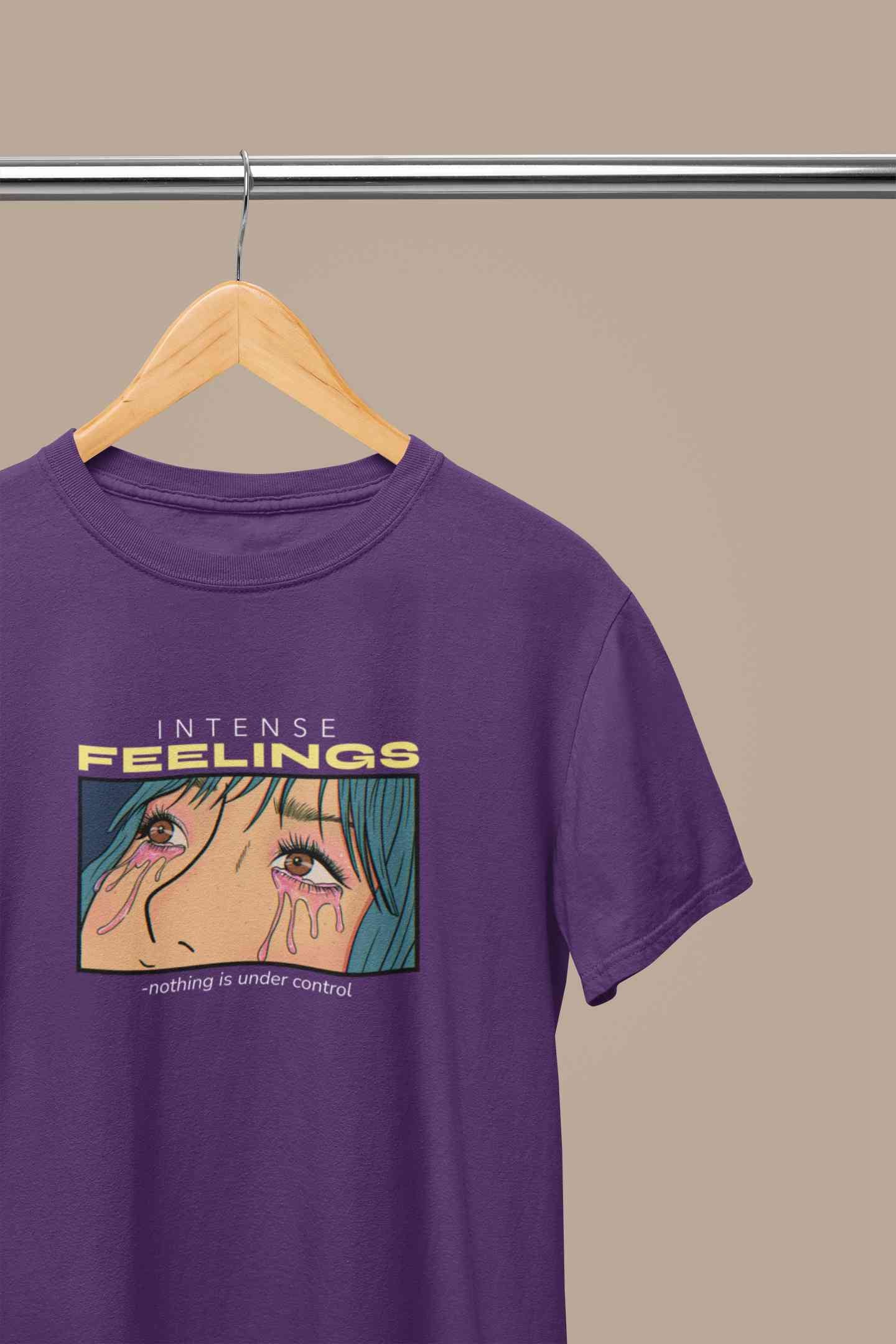 Anime Theme Intense Feelings Quotes Mens Half Sleeves T-shirt- FunkyTeesClub