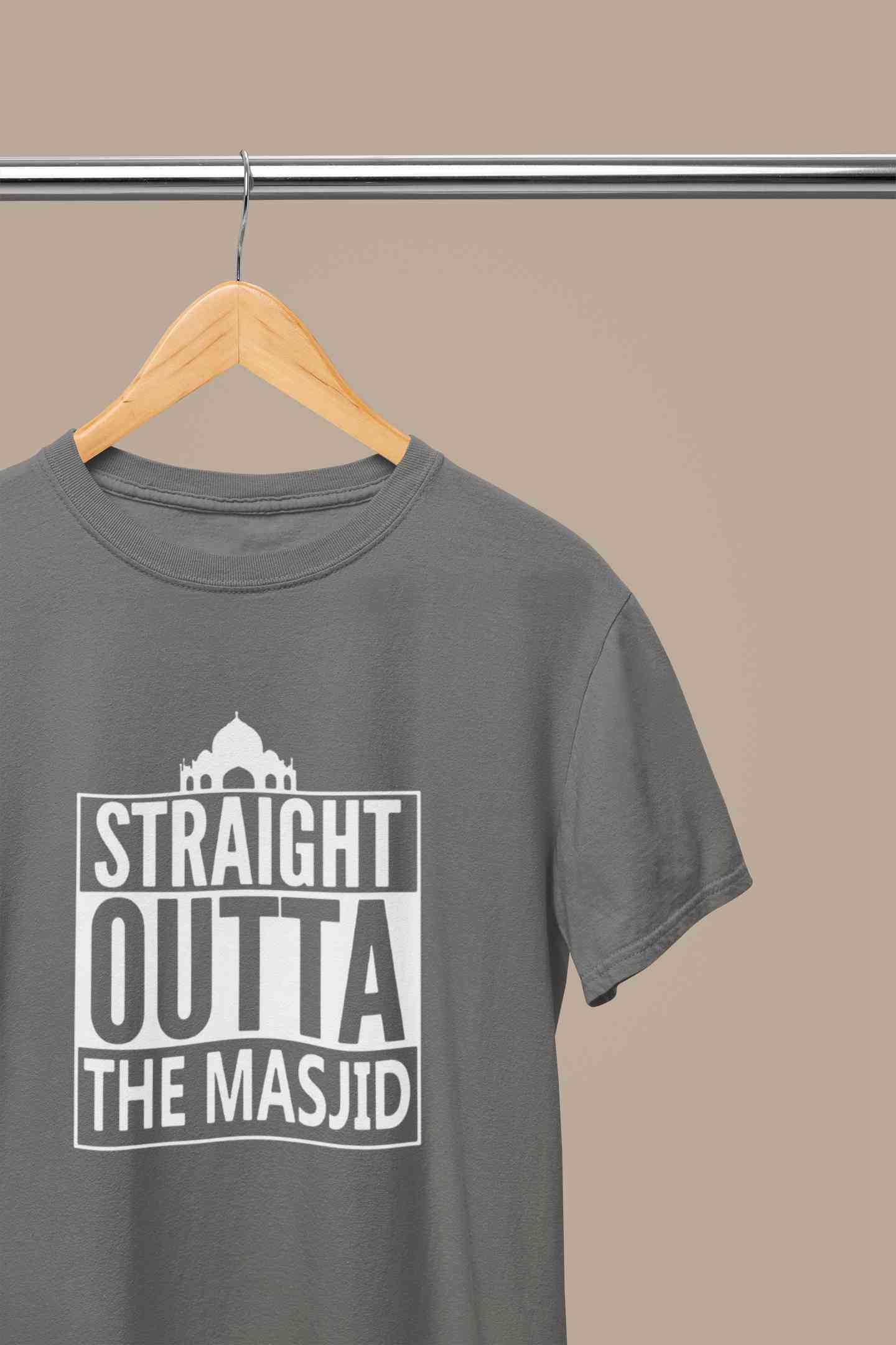 Straight Outta The Masjid Mens Half Sleeves T-shirt- FunkyTeesClub