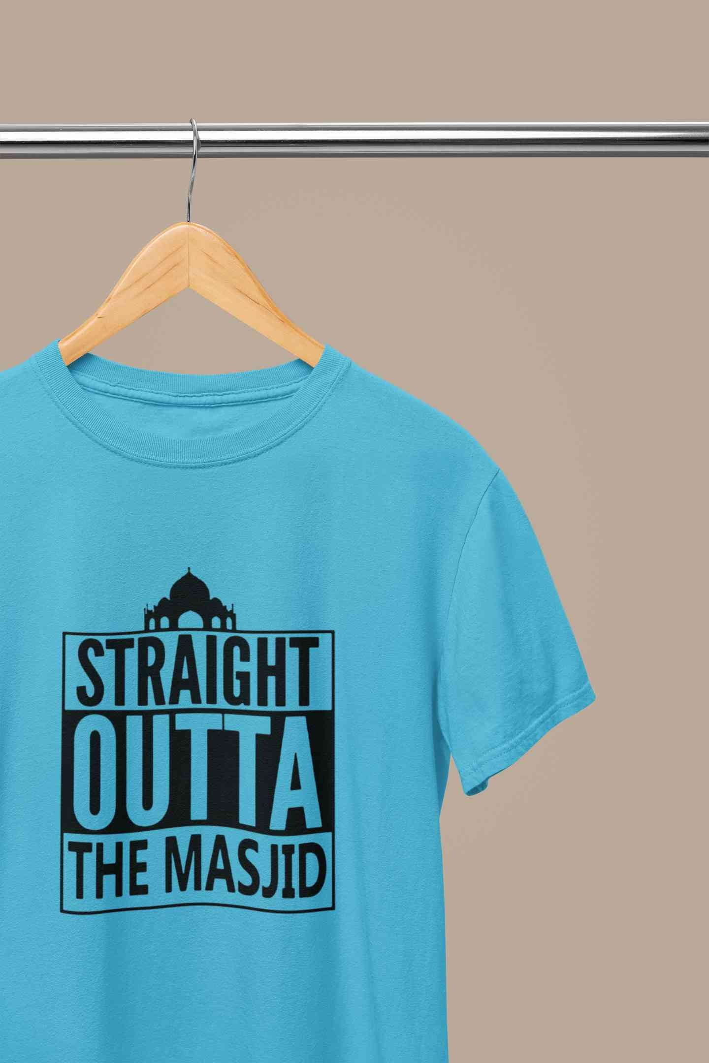 Straight Outta The Masjid Mens Half Sleeves T-shirt- FunkyTeesClub