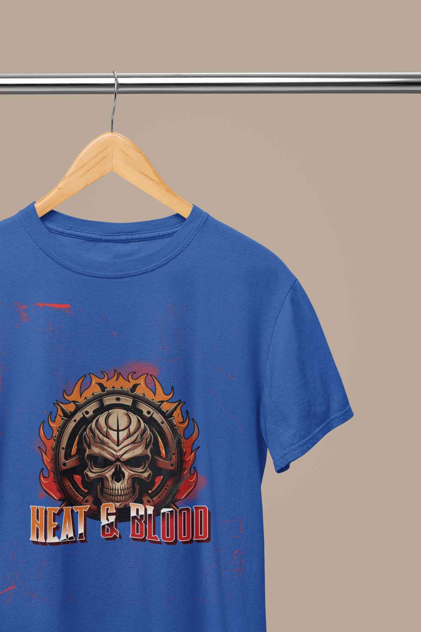 Flaming Skull Women Half Sleeves T-shirt- FunkyTeesClub