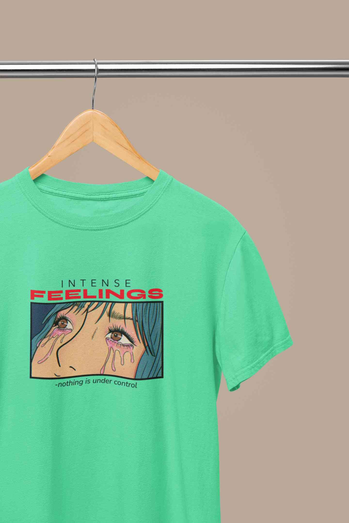 Anime Theme Intense Feelings Quotes Mens Half Sleeves T-shirt- FunkyTeesClub