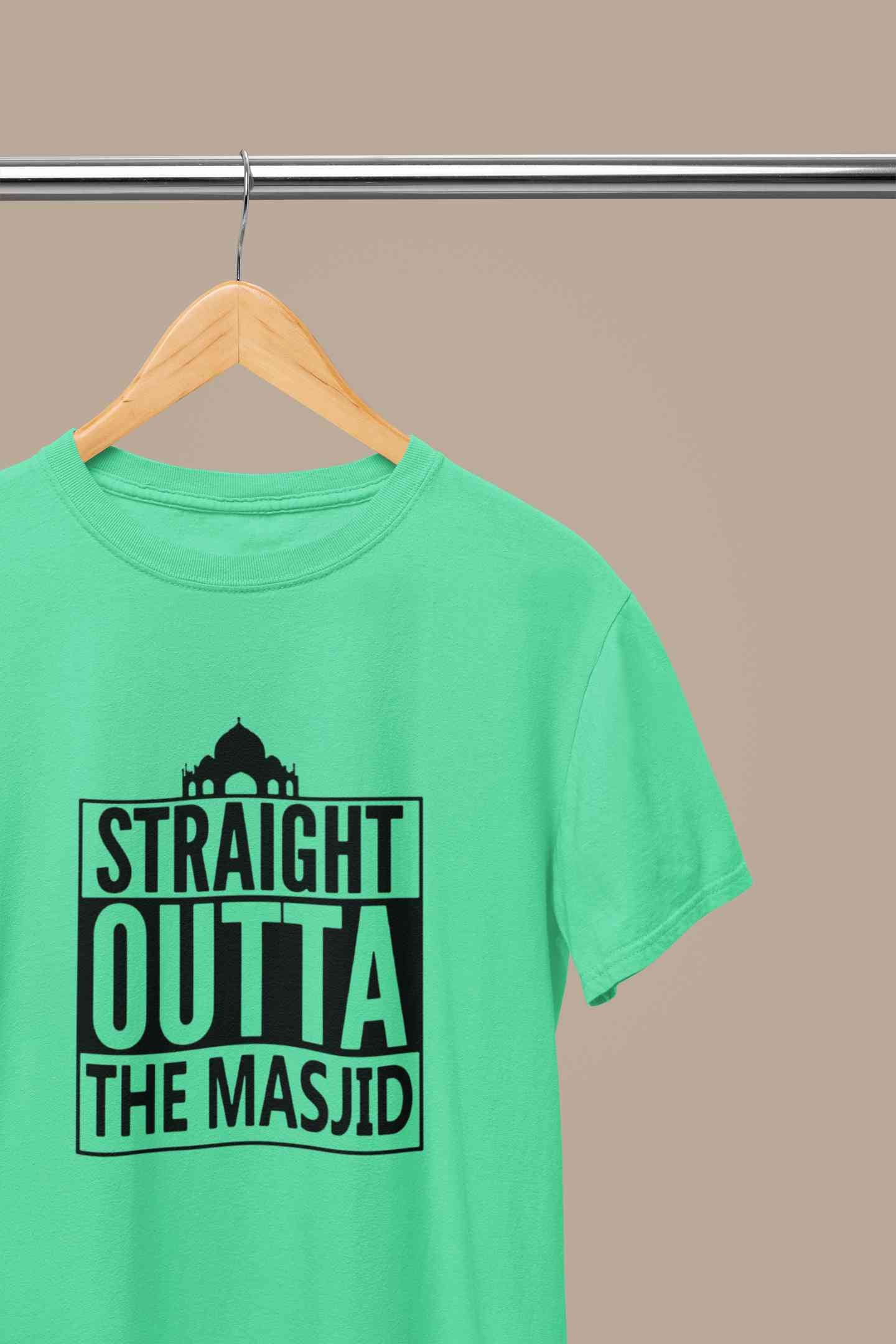 Straight Outta The Masjid Mens Half Sleeves T-shirt- FunkyTeesClub