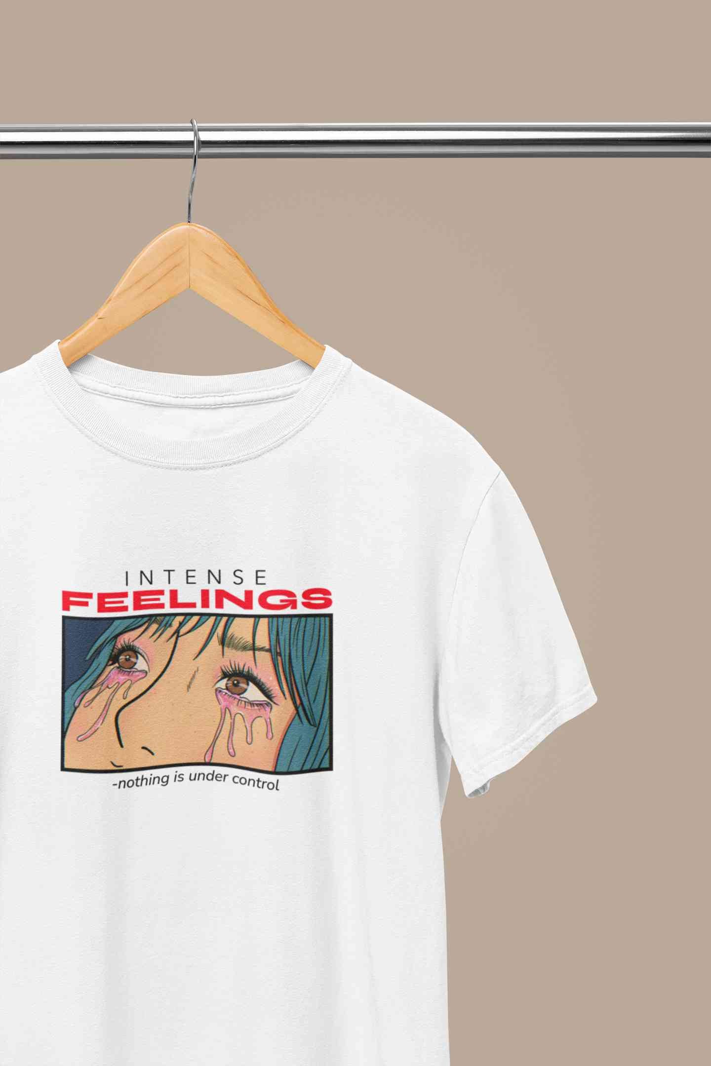 Anime Theme Intense Feelings Quotes Mens Half Sleeves T-shirt- FunkyTeesClub