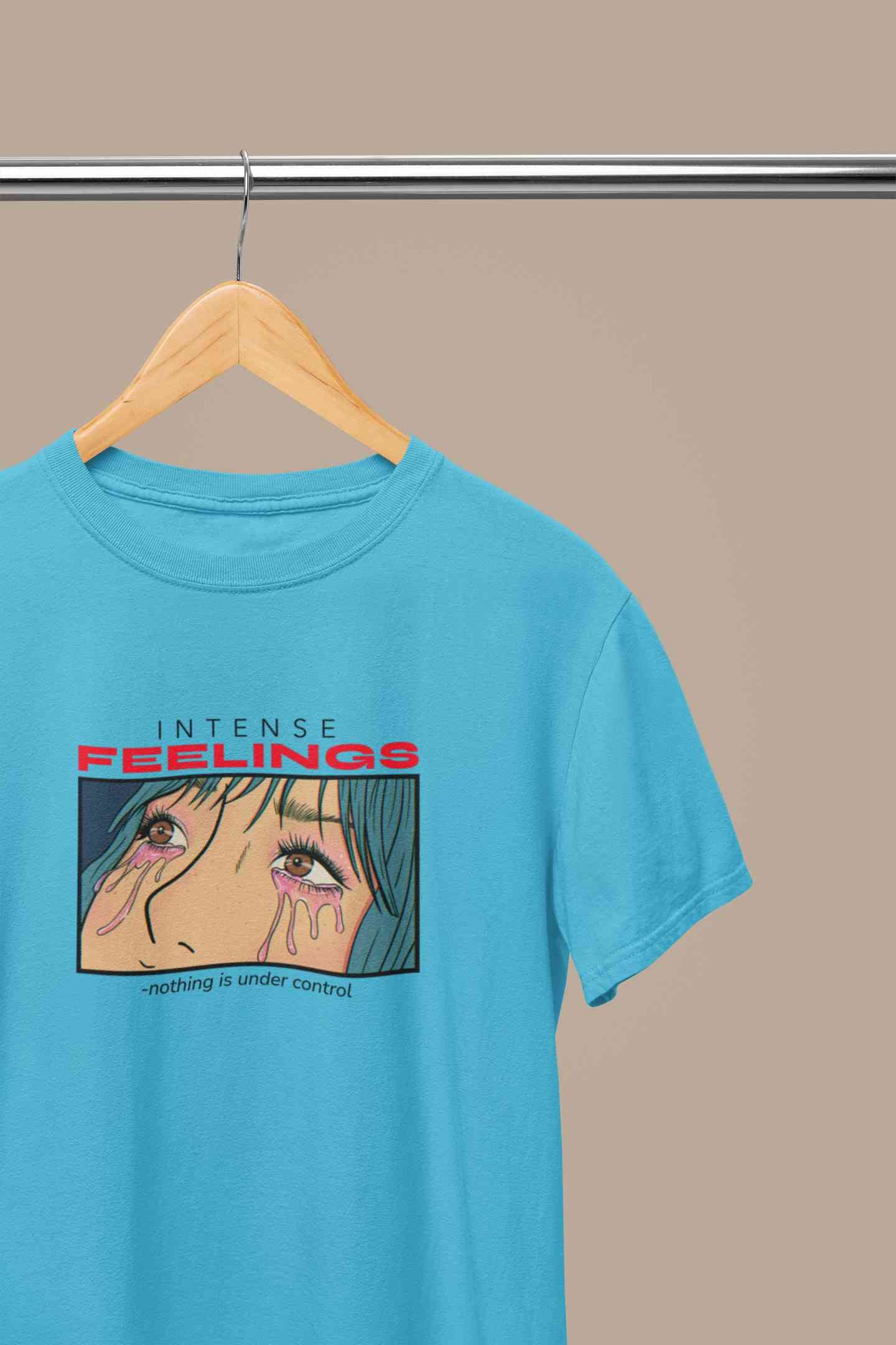 Anime Theme Intense Feelings Quotes Mens Half Sleeves T-shirt- FunkyTeesClub