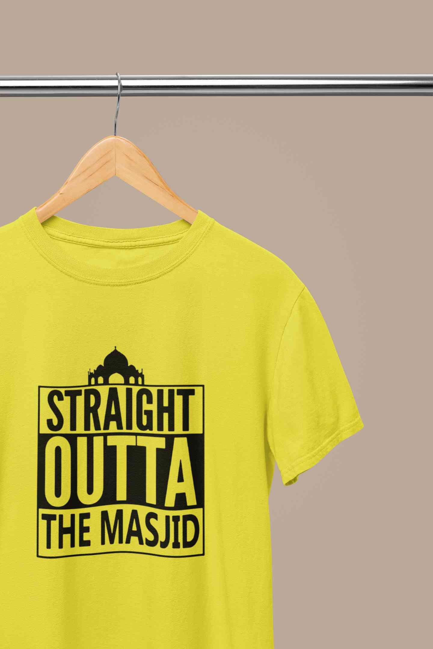 Straight Outta The Masjid Mens Half Sleeves T-shirt- FunkyTeesClub