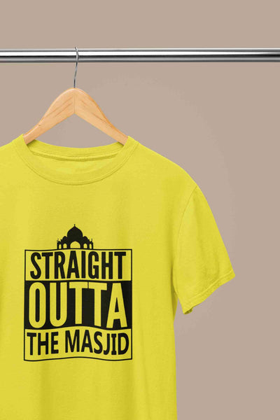 Straight Outta The Masjid Mens Half Sleeves T-shirt- FunkyTeesClub