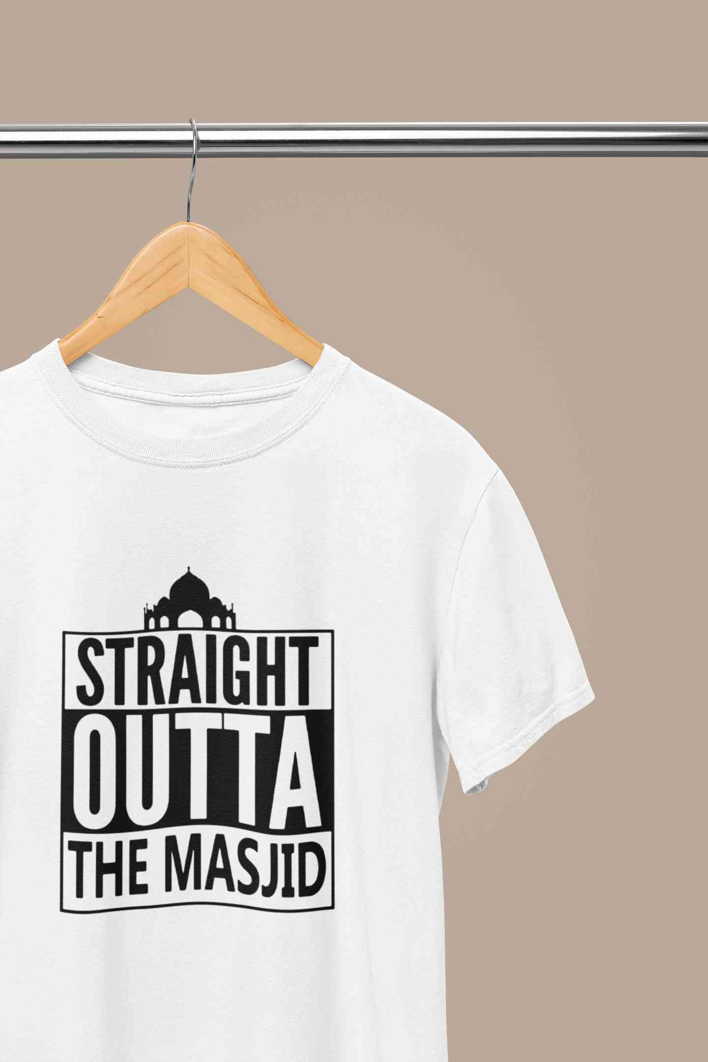 Straight Outta The Masjid Mens Half Sleeves T-shirt- FunkyTeesClub