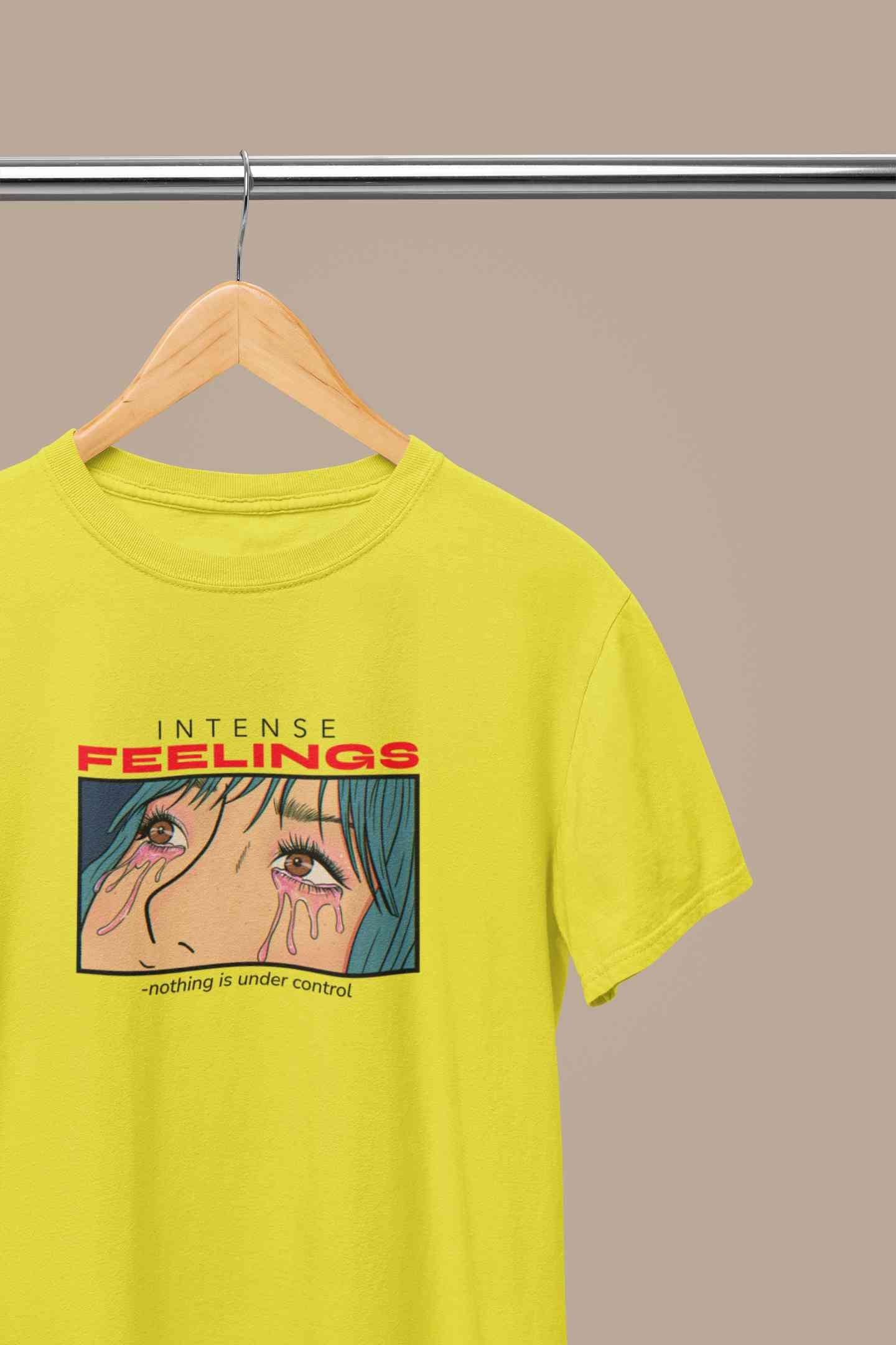 Anime Theme Intense Feelings Quotes Mens Half Sleeves T-shirt- FunkyTeesClub