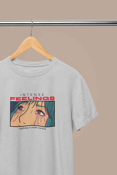 Anime Theme Intense Feelings Quotes Women Half Sleeves T-shirt- FunkyTeesClub