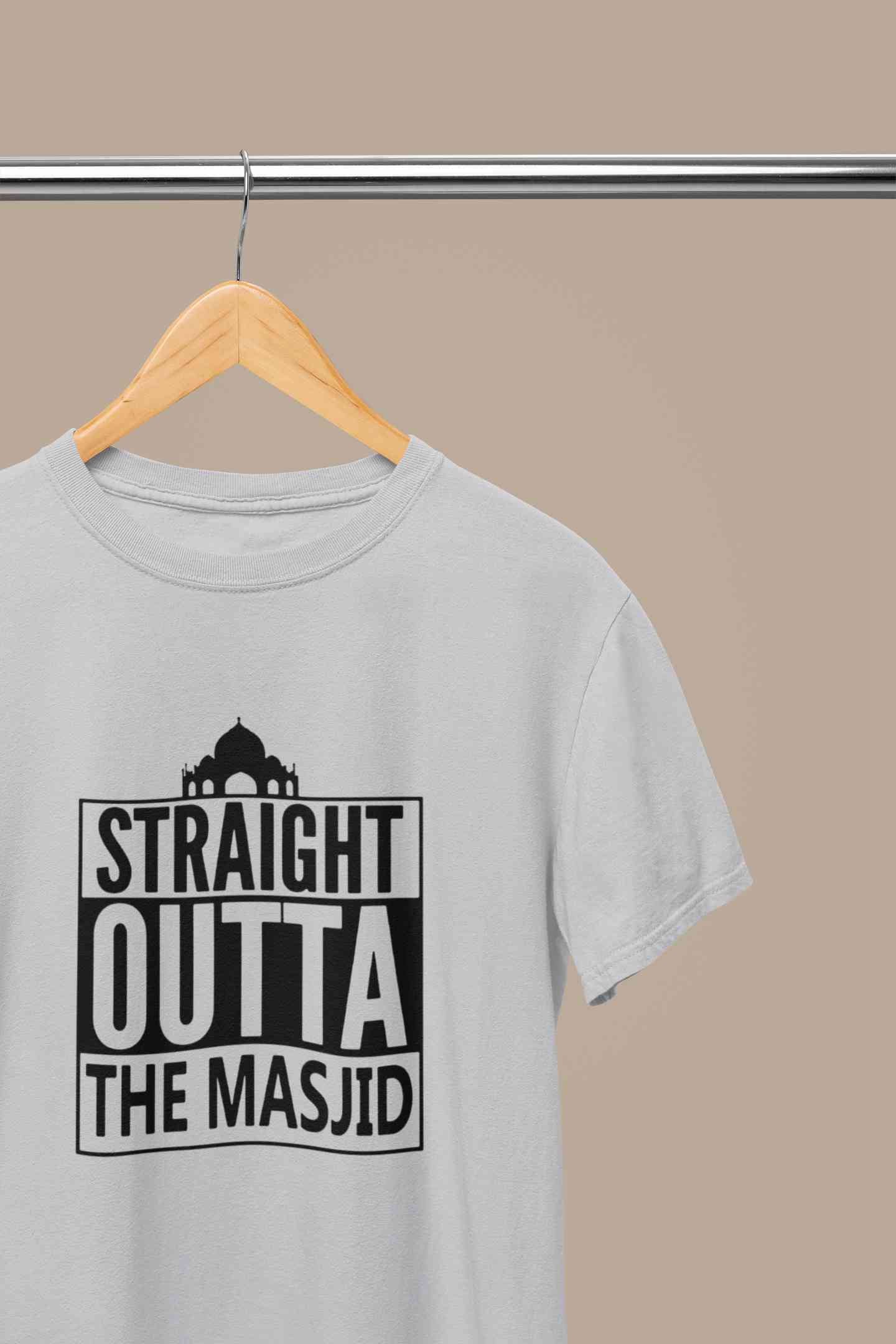 Straight Outta The Masjid Mens Half Sleeves T-shirt- FunkyTeesClub