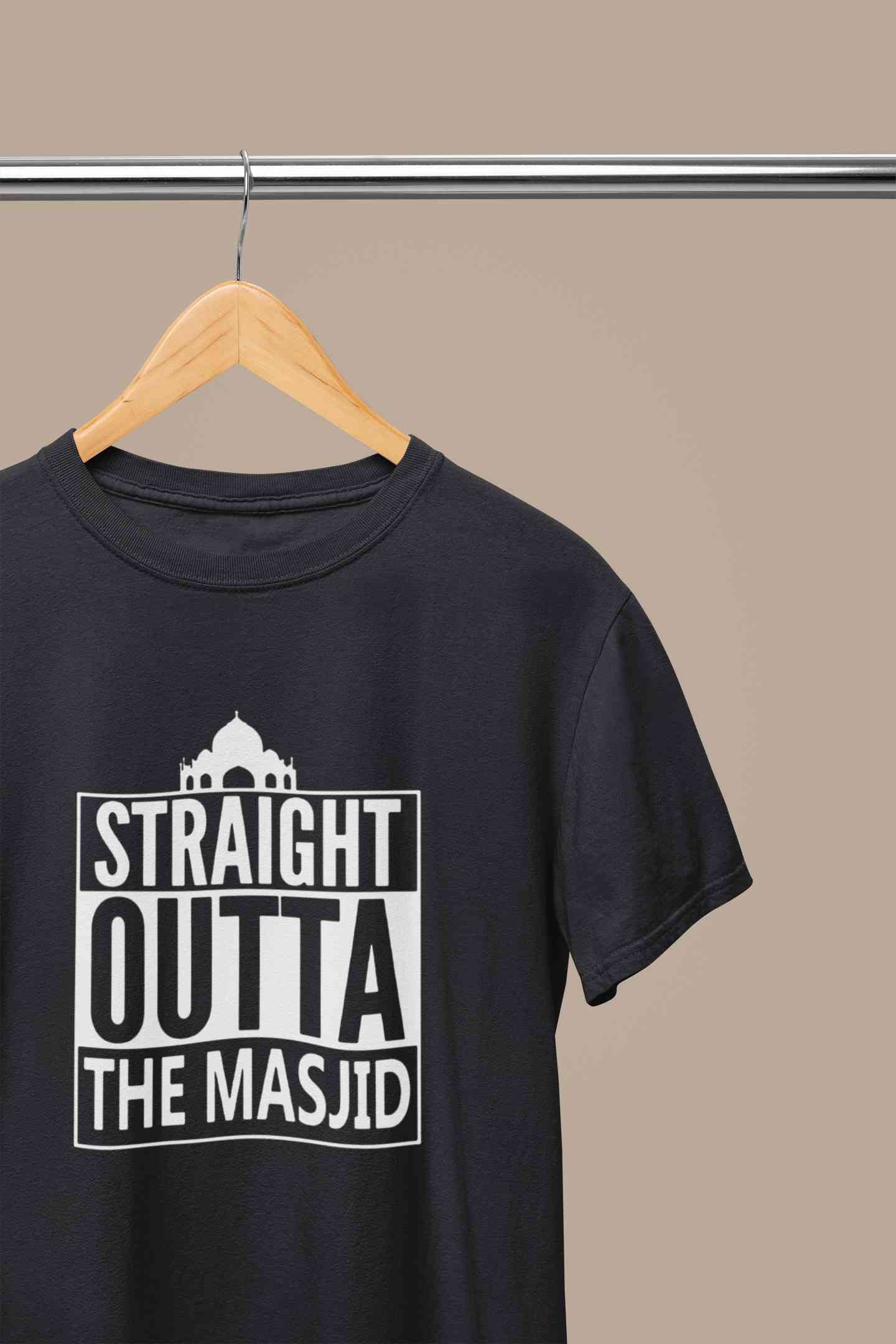 Straight Outta The Masjid Mens Half Sleeves T-shirt- FunkyTeesClub