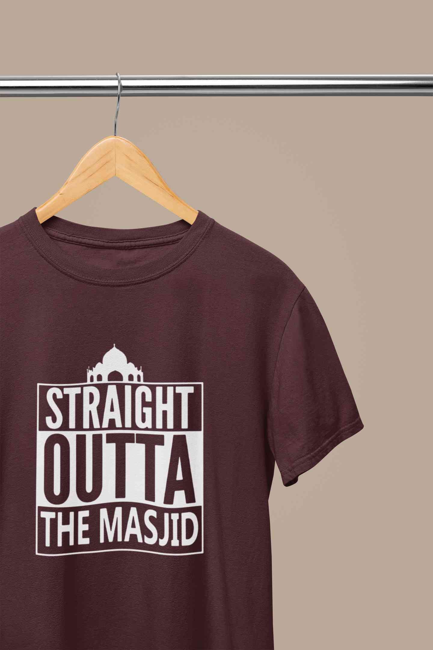 Straight Outta The Masjid Mens Half Sleeves T-shirt- FunkyTeesClub