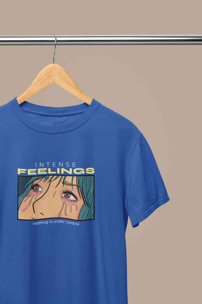 Anime Theme Intense Feelings Quotes Women Half Sleeves T-shirt- FunkyTeesClub