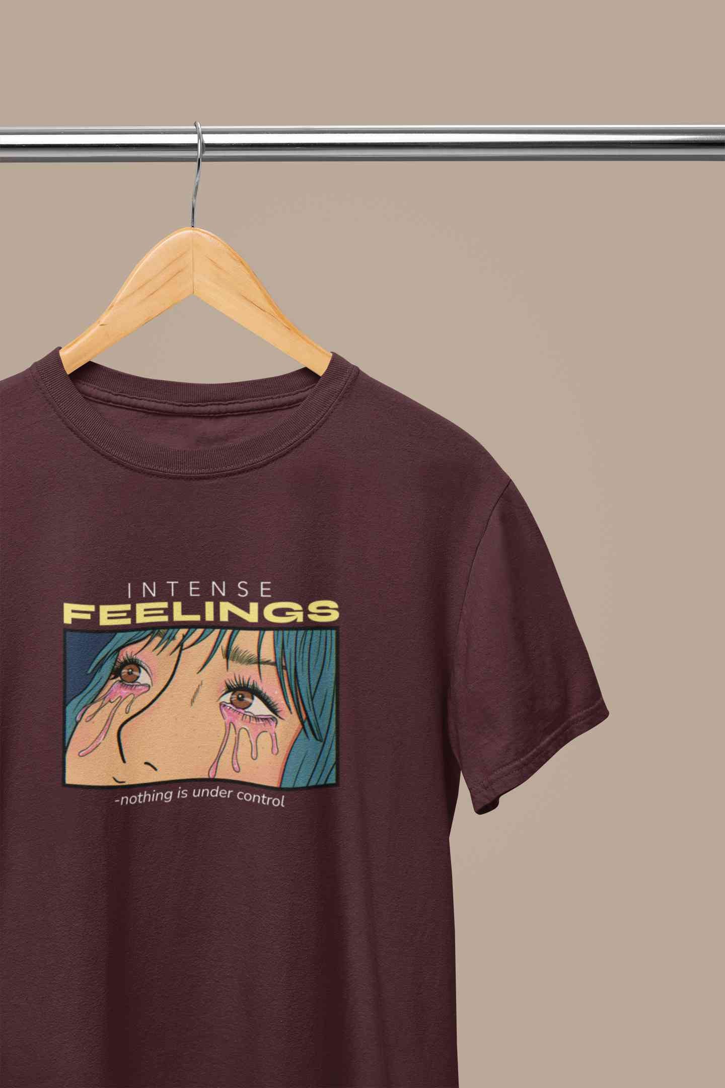 Anime Theme Intense Feelings Quotes Mens Half Sleeves T-shirt- FunkyTeesClub