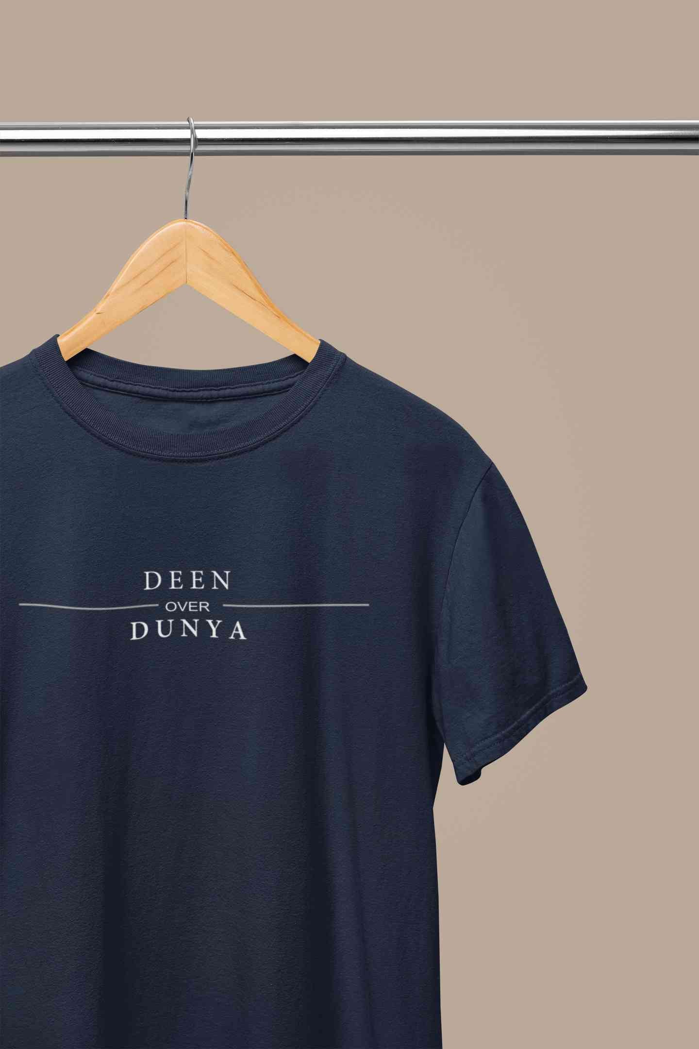 Deen Over Dunya Mens Half Sleeves T-shirt- FunkyTeesClub