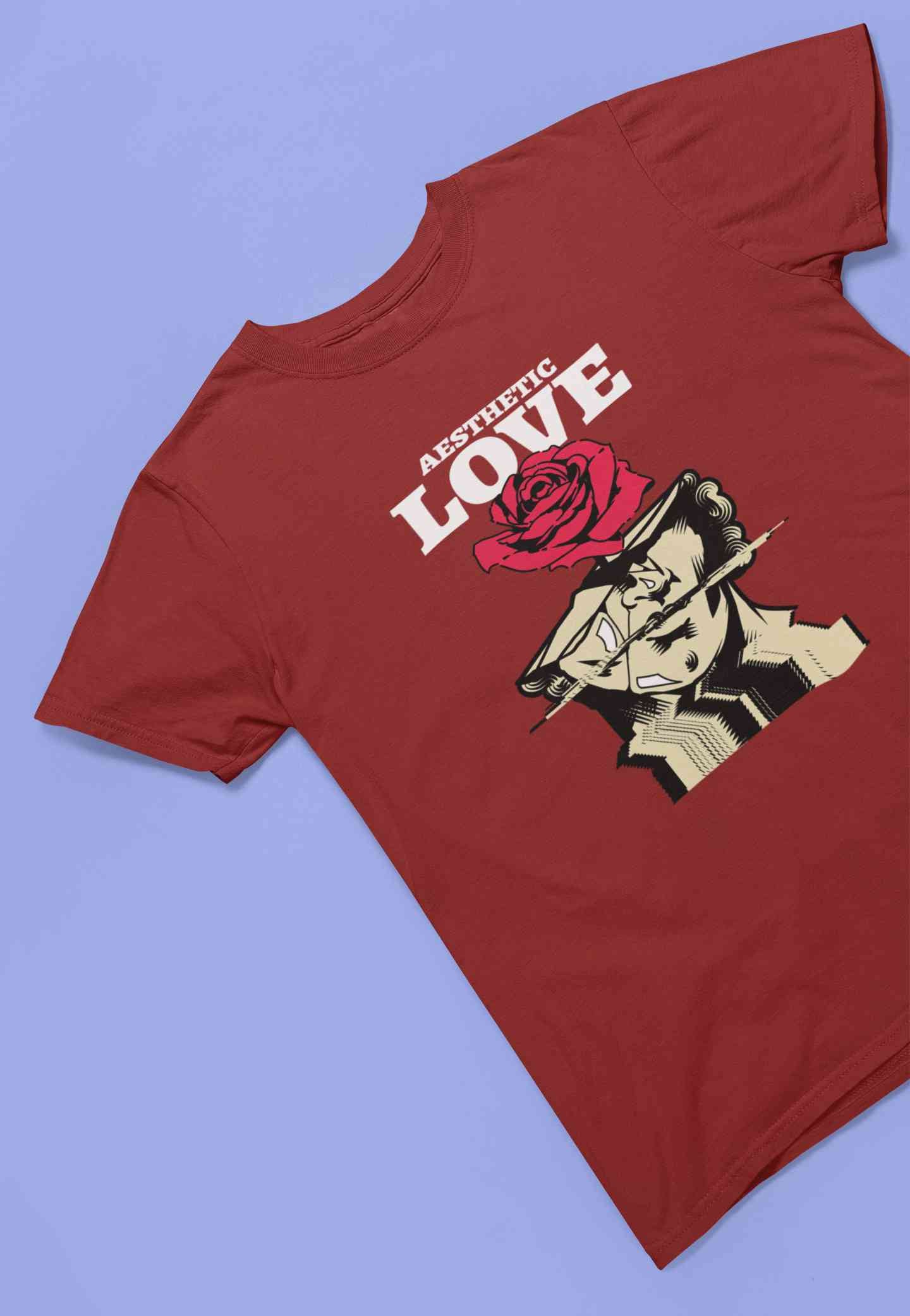 Aesthetic Love Mens Half Sleeves T-shirt- FunkyTeesClub