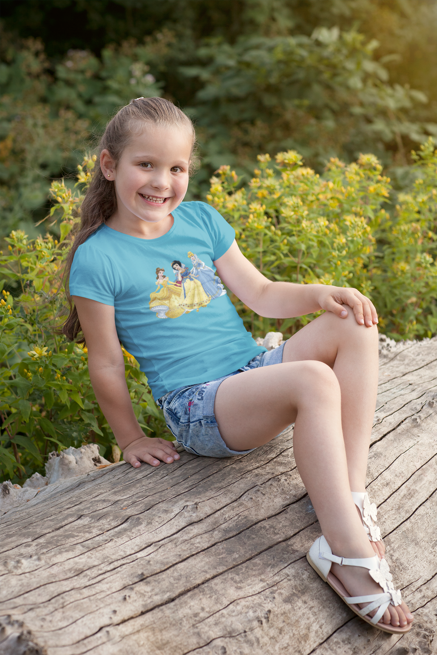 Cute Princess Half Sleeves T-Shirt For Girls -FunkyTeesClub
