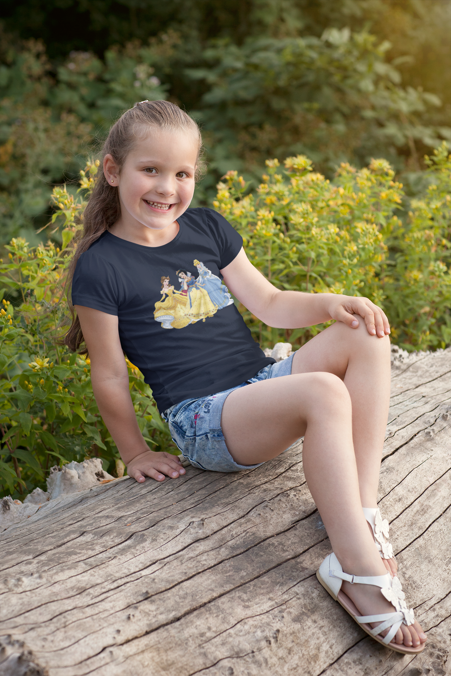 Cute Princess Half Sleeves T-Shirt For Girls -FunkyTeesClub