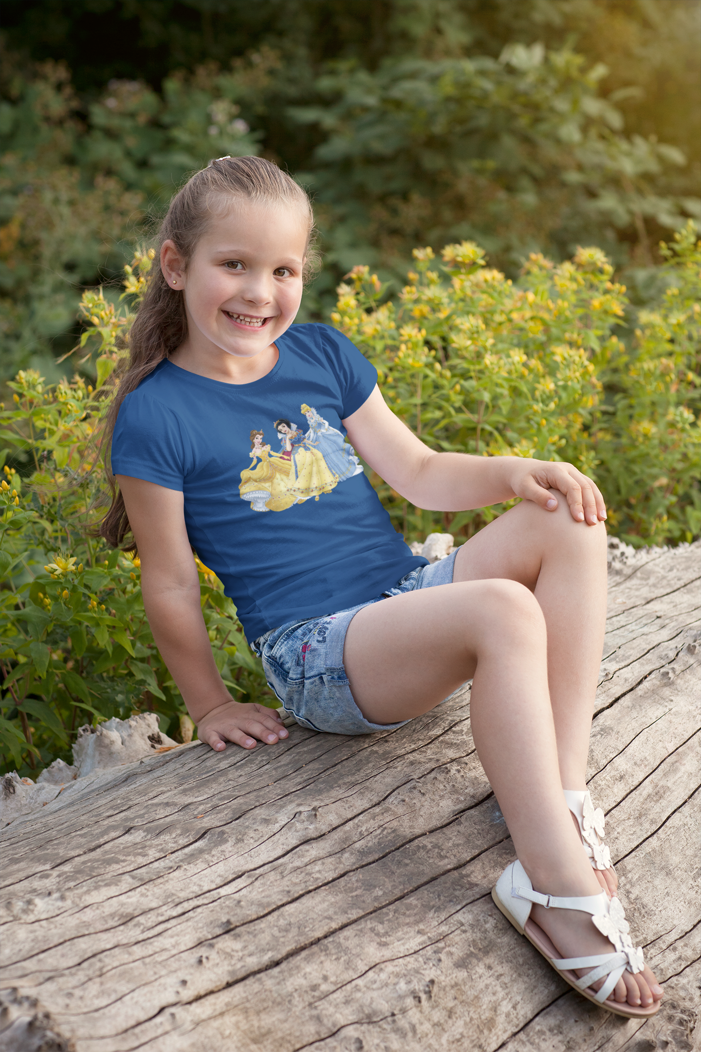 Cute Princess Half Sleeves T-Shirt For Girls -FunkyTeesClub