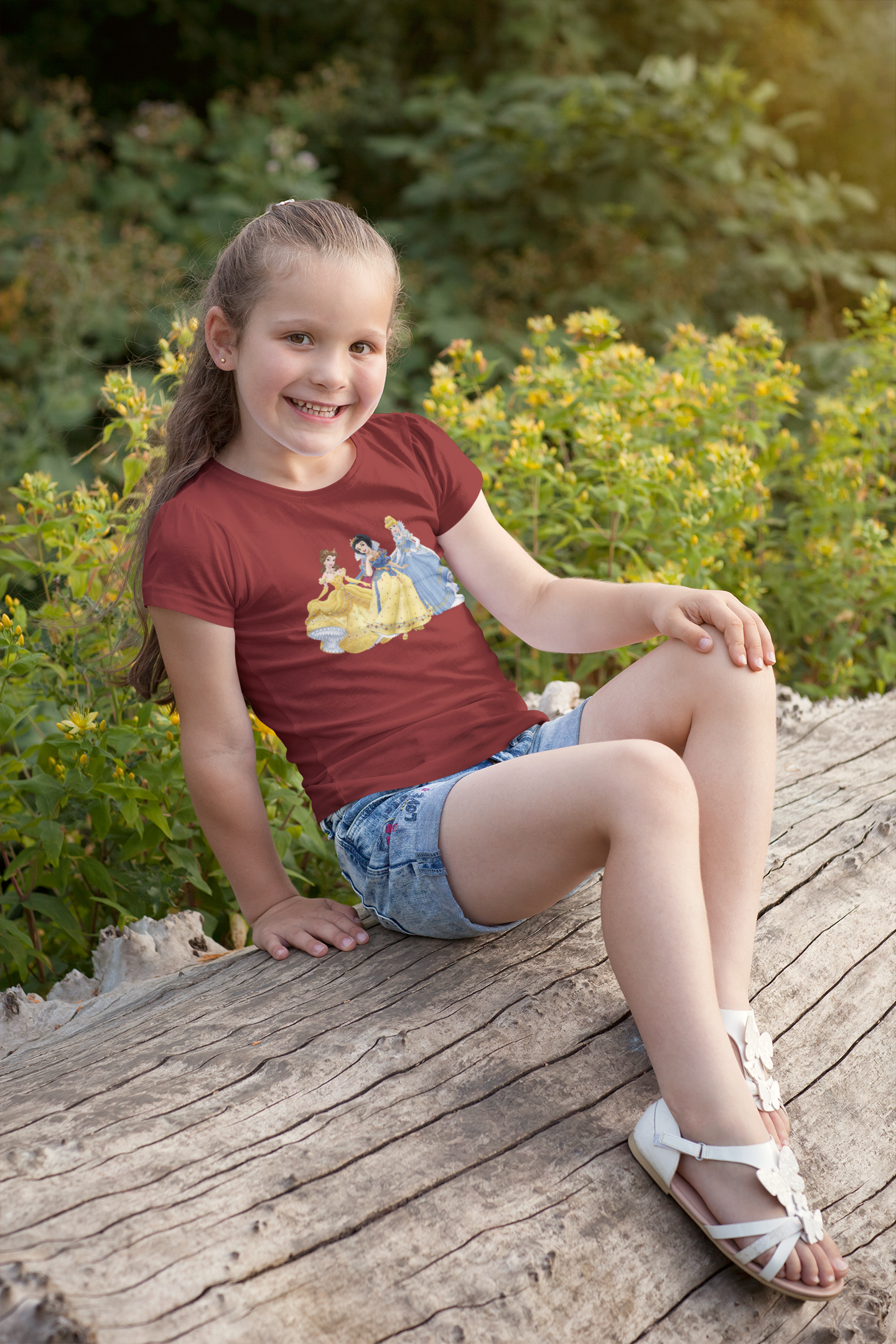 Cute Princess Half Sleeves T-Shirt For Girls -FunkyTeesClub