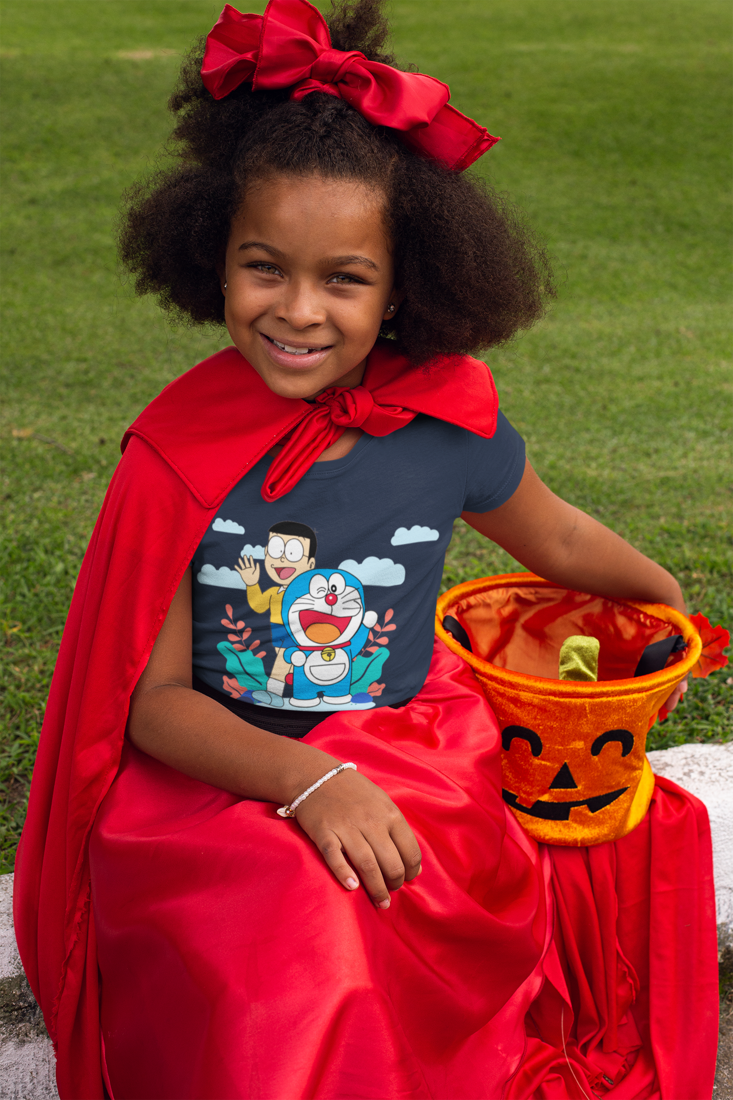 Cute Cartoon Half Sleeves T-Shirt For Girls -FunkyTeesClub