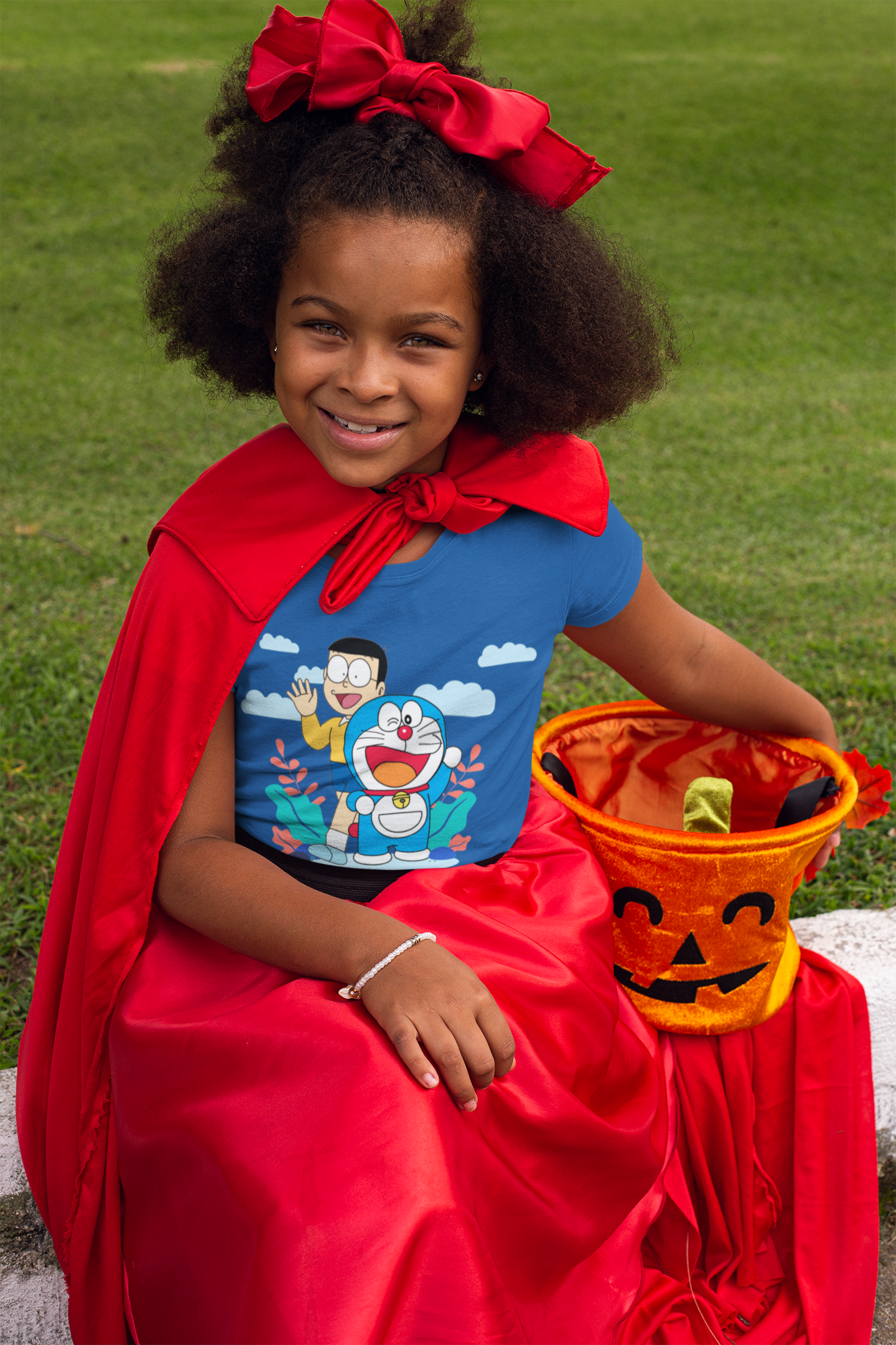 Cute Cartoon Half Sleeves T-Shirt For Girls -FunkyTeesClub