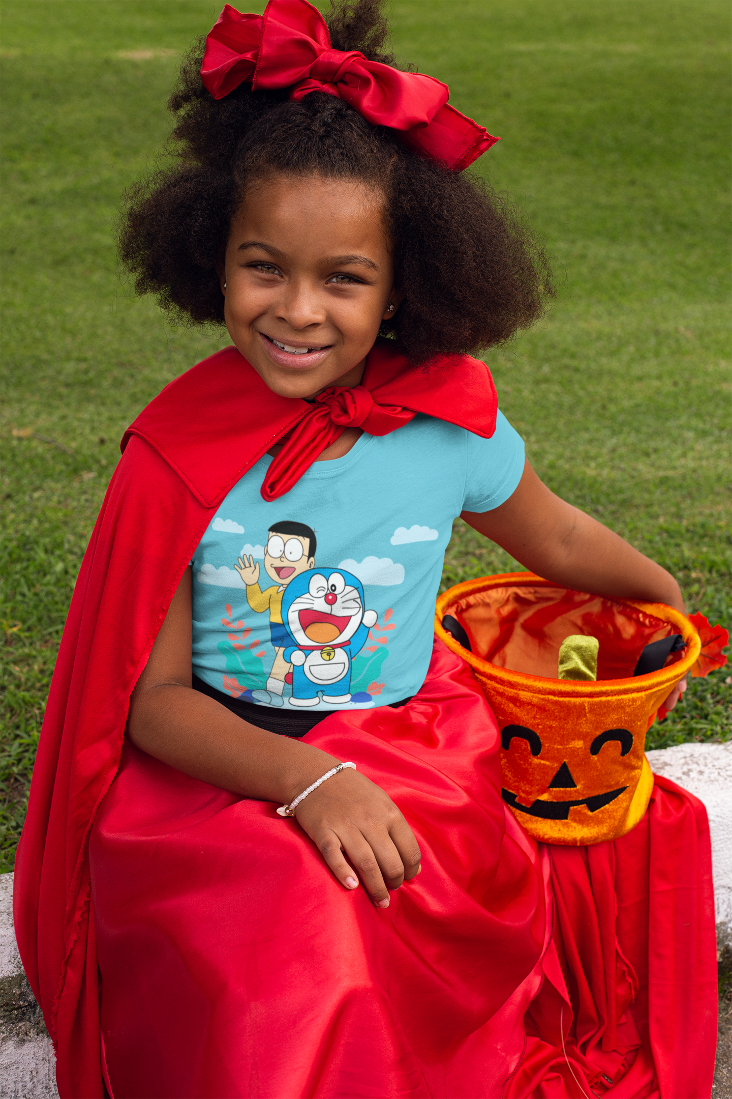 Cute Cartoon Half Sleeves T-Shirt For Girls -FunkyTeesClub