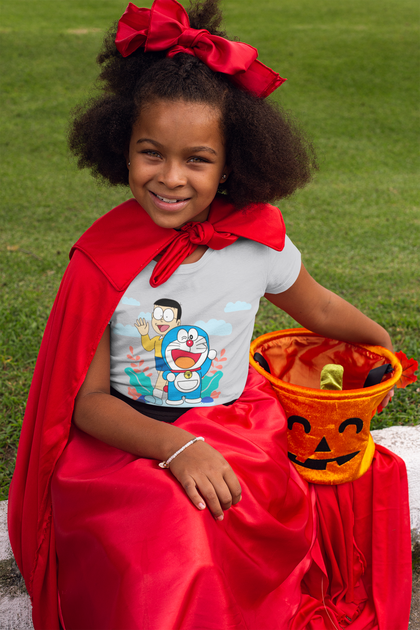 Cute Cartoon Half Sleeves T-Shirt For Girls -FunkyTeesClub