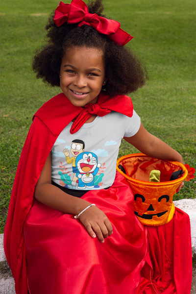 Cute Cartoon Half Sleeves T-Shirt For Girls -FunkyTeesClub
