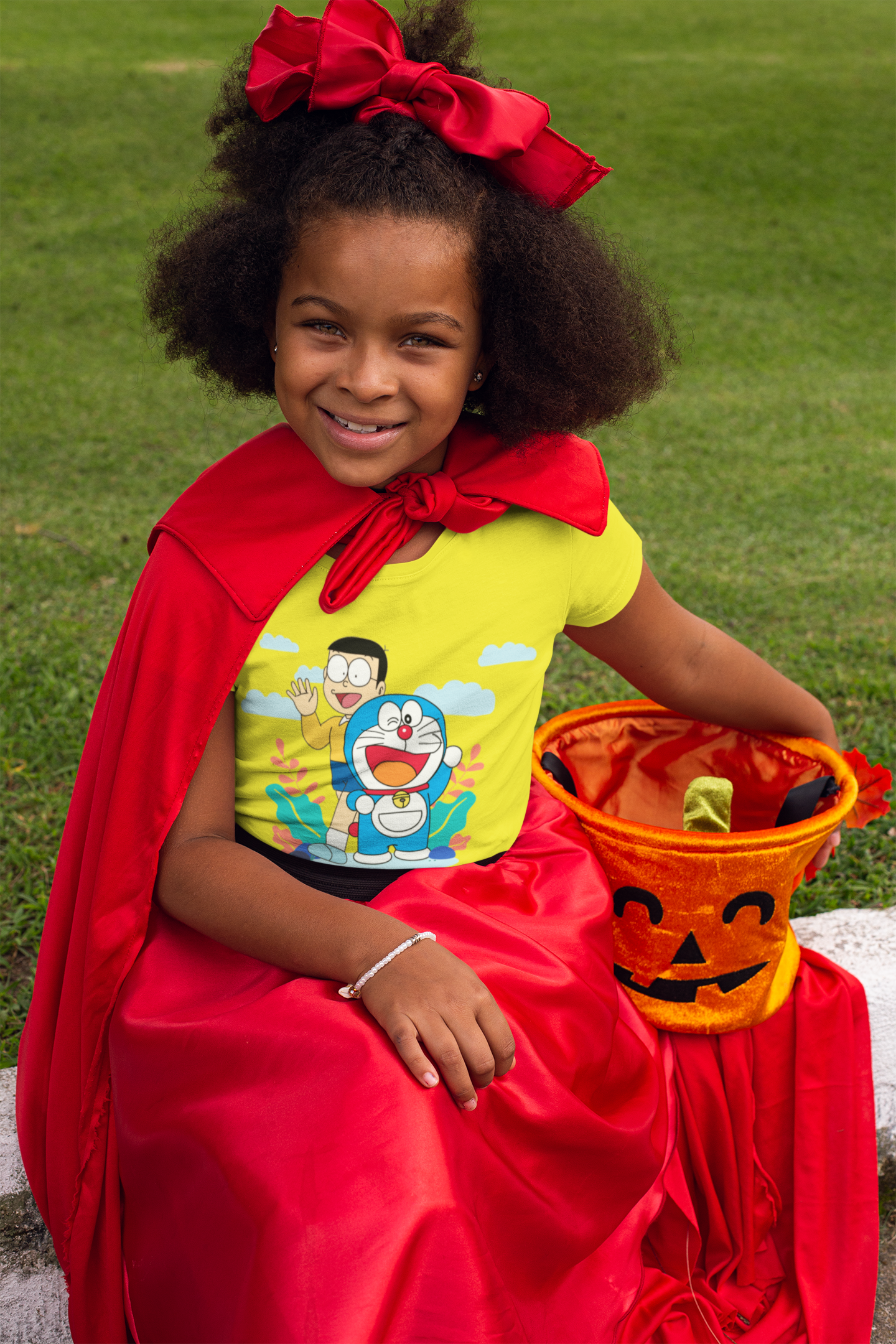 Cute Cartoon Half Sleeves T-Shirt For Girls -FunkyTeesClub
