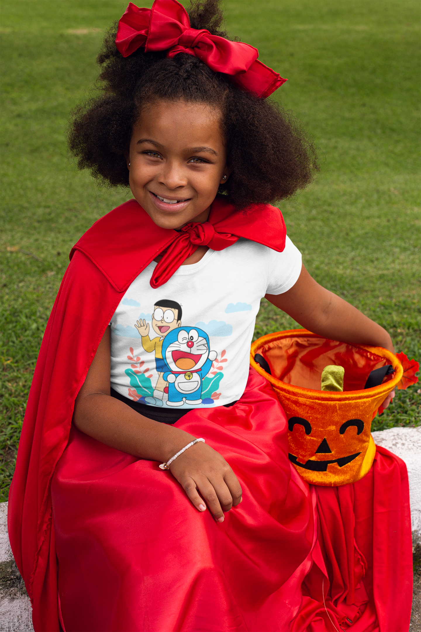 Cute Cartoon Half Sleeves T-Shirt For Girls -FunkyTeesClub